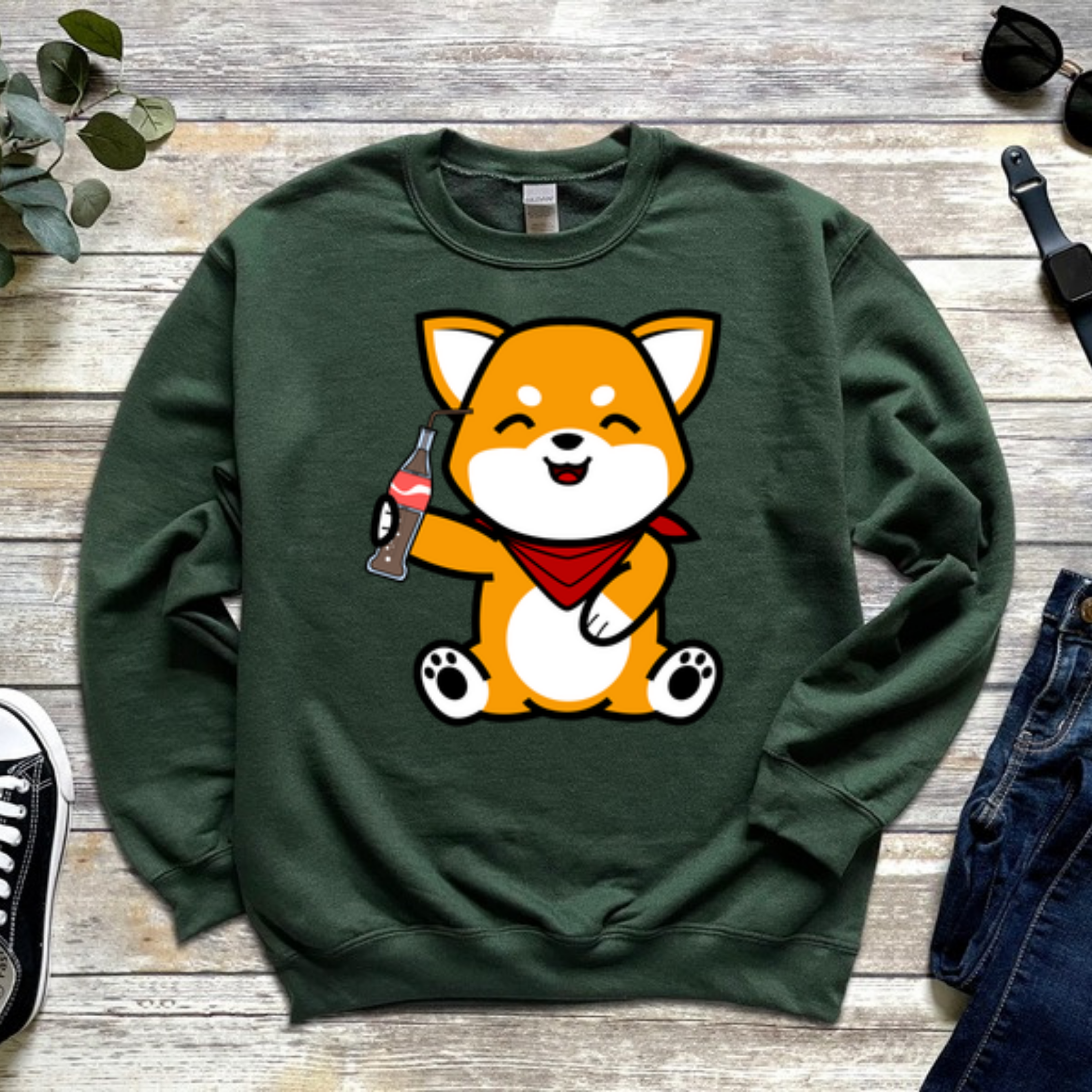 Dog Drinking Cola Sweatshirt