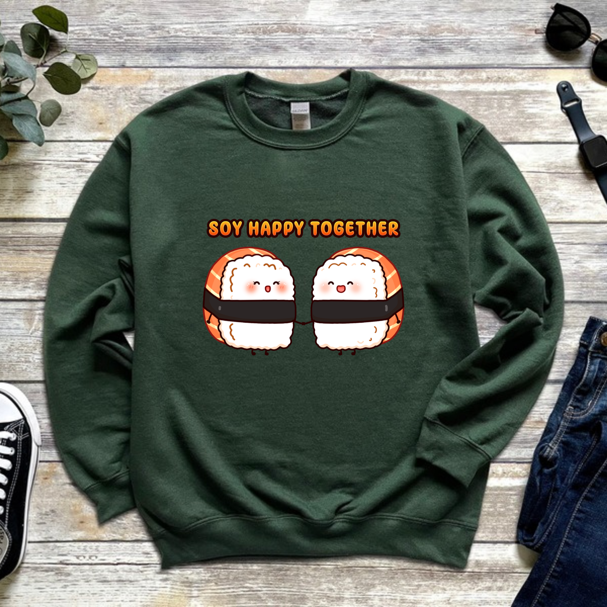 Soy Happy Together Sushi Couple Sweatshirt