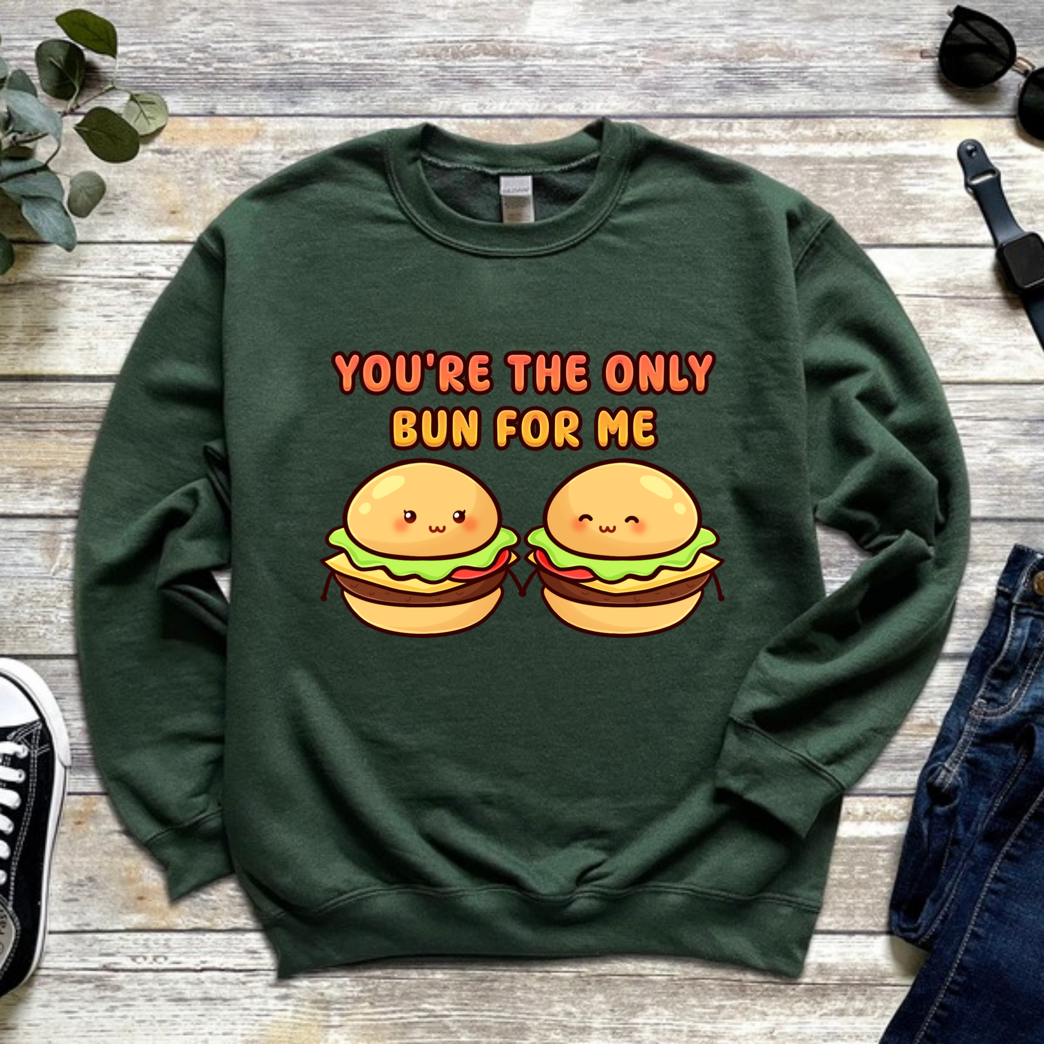 You're the Only Bun for Me Burger Couple Sweatshirt