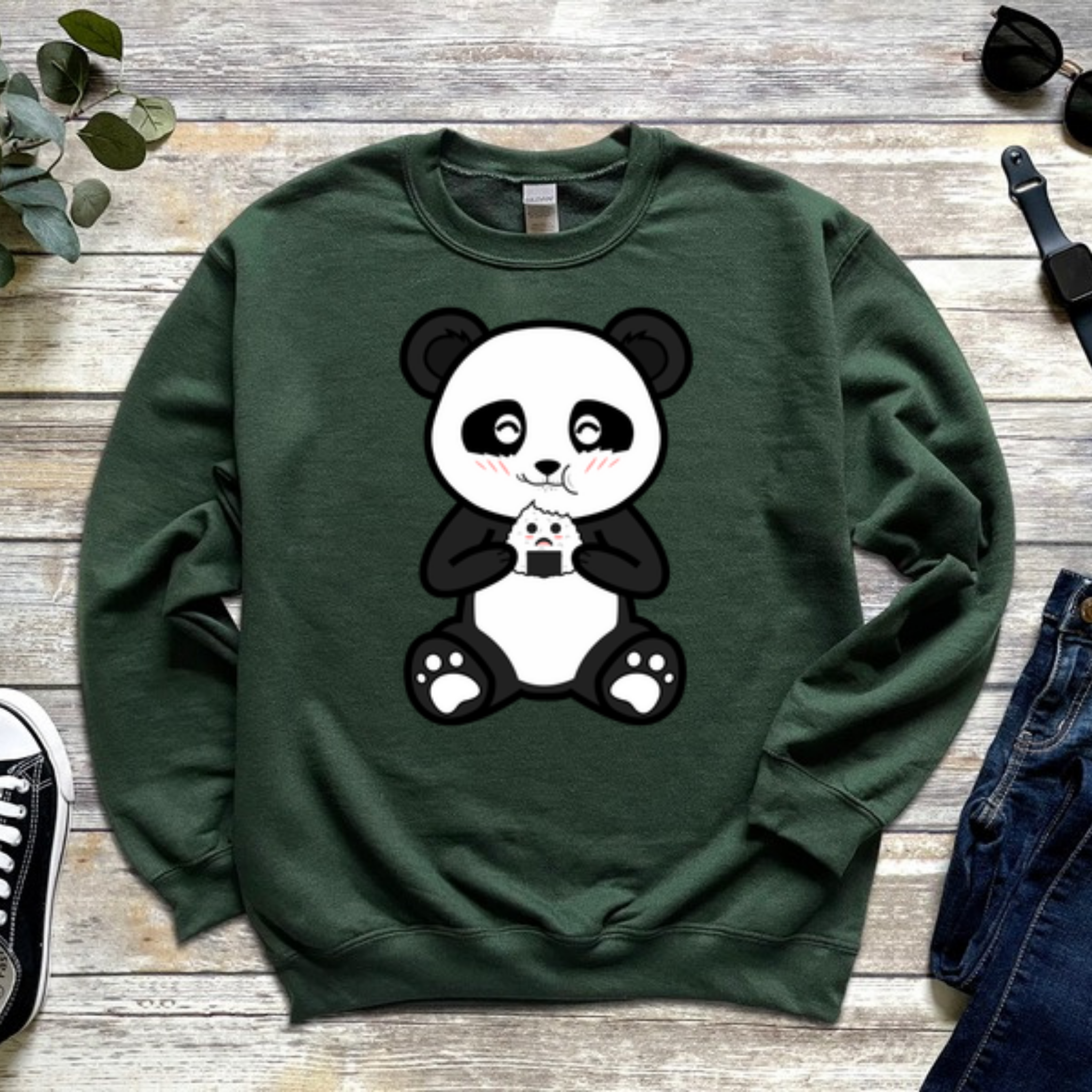 Panda Eating Rice Cake Sweatshirt