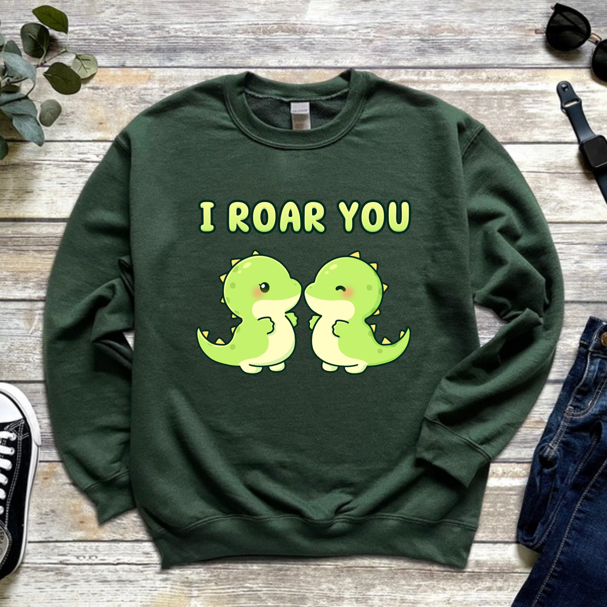 I Roar You Dinosaur Couple Sweatshirt