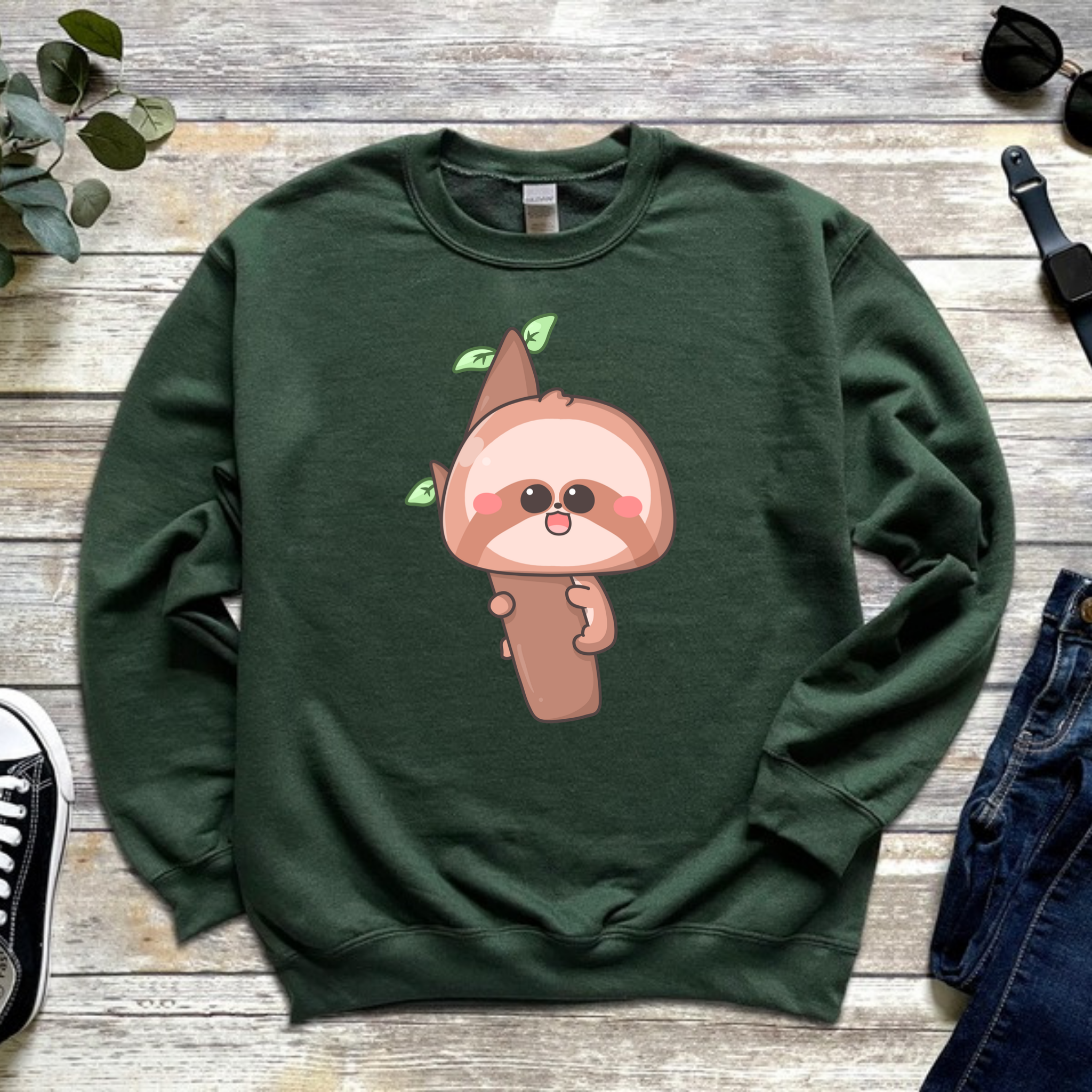 Baby Sloth on a Tree Branch Sweatshirt