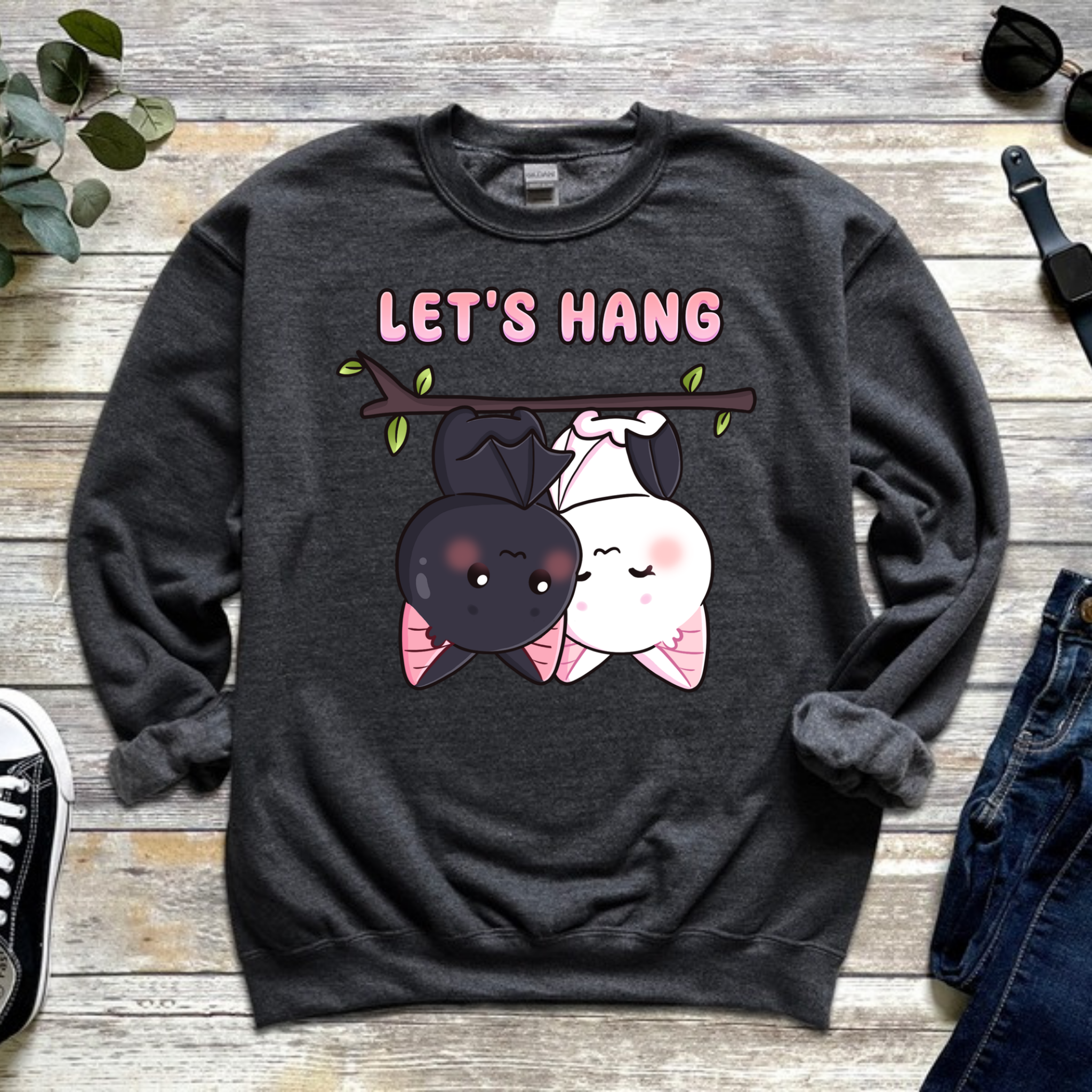 Let's Hang Bat Couple Sweatshirt