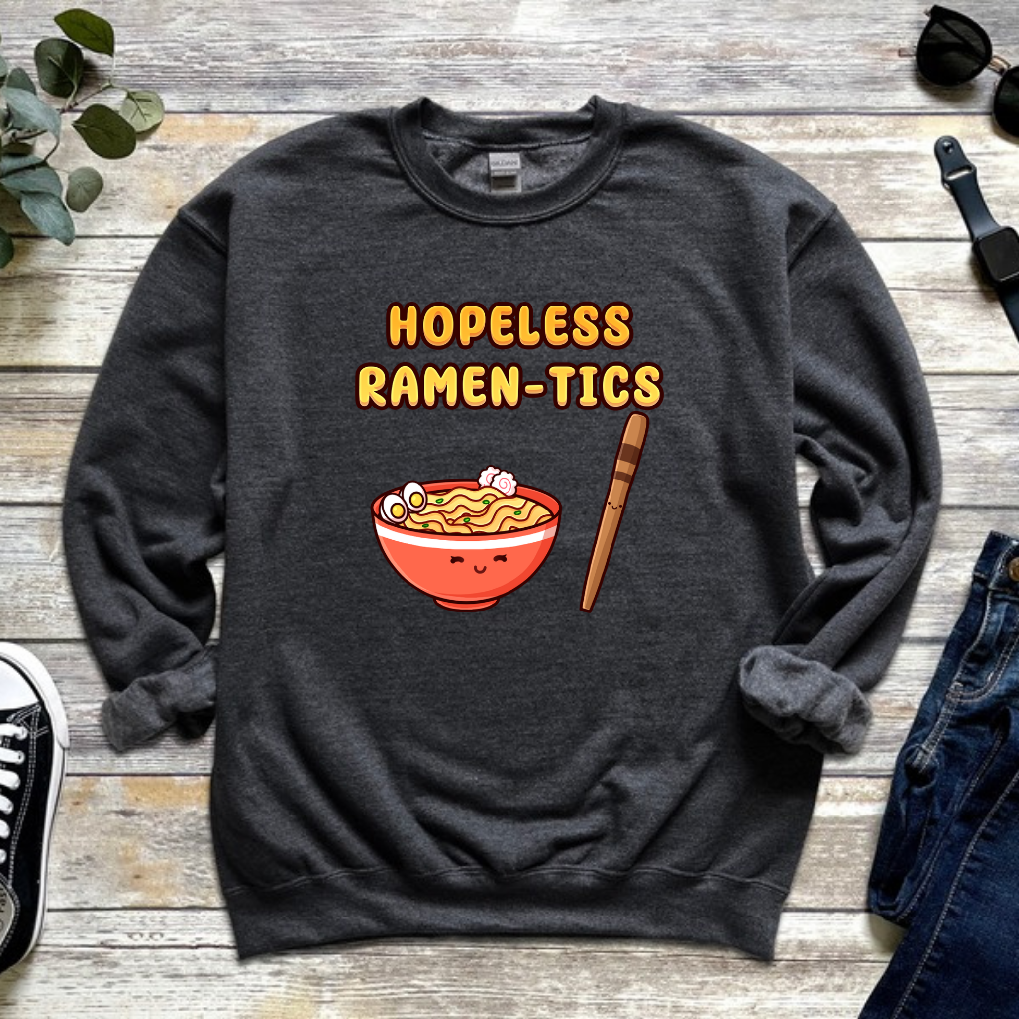 Hopeless Ramen-tics Ramen and Chopstick Couple Sweatshirt