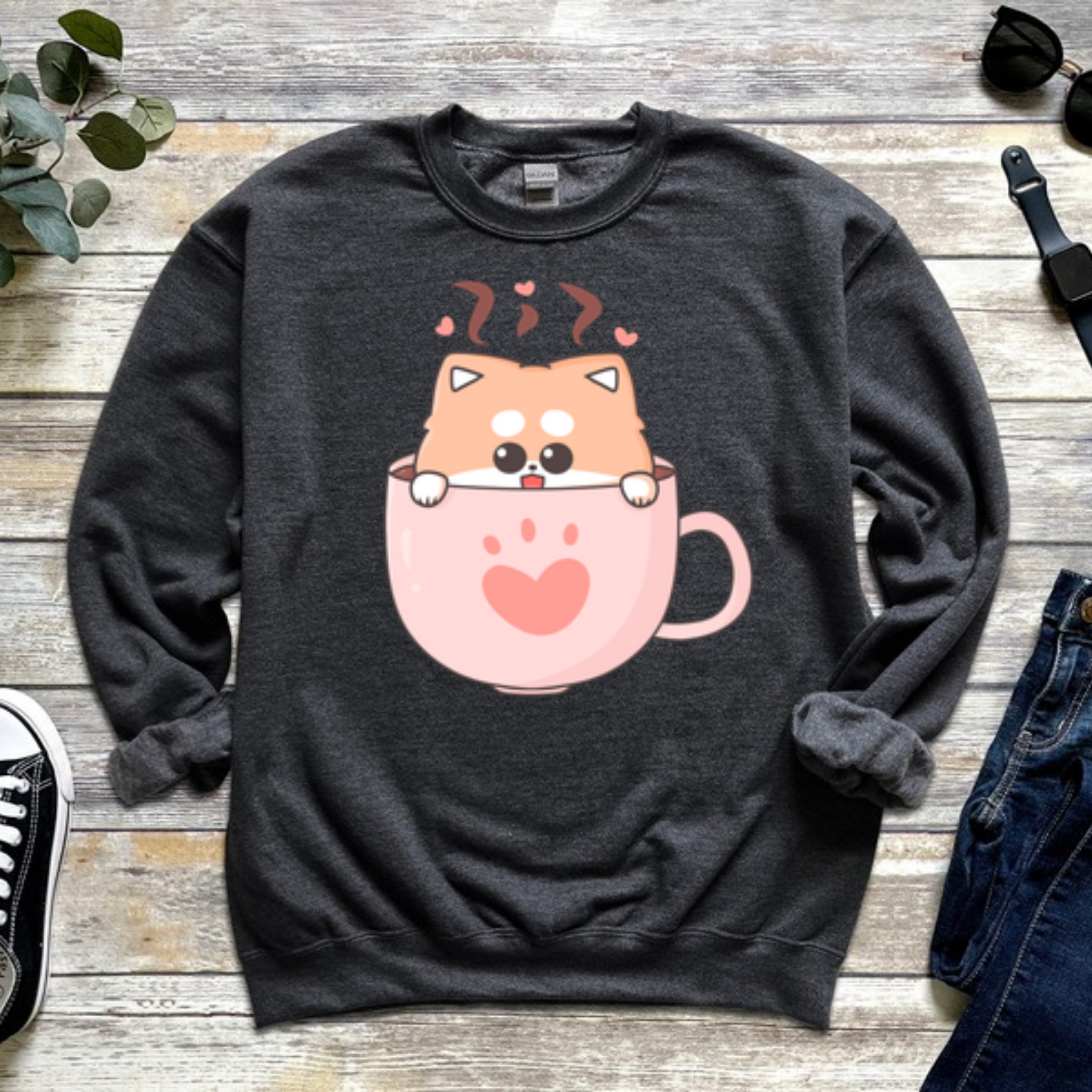 Puppy in a Teacup Sweatshirt