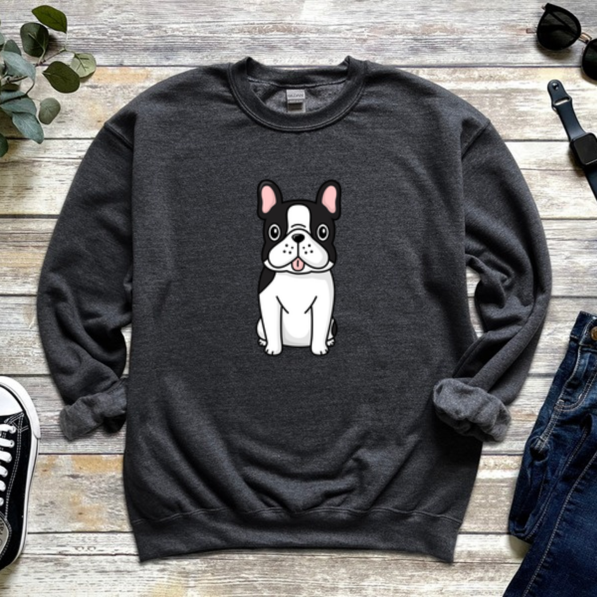 Black and White French Bulldog Sweatshirt