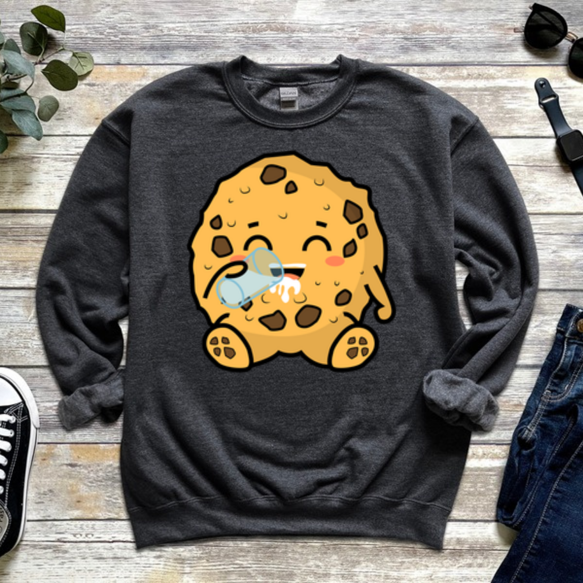 Cookie Drinking Milk Sweatshirt