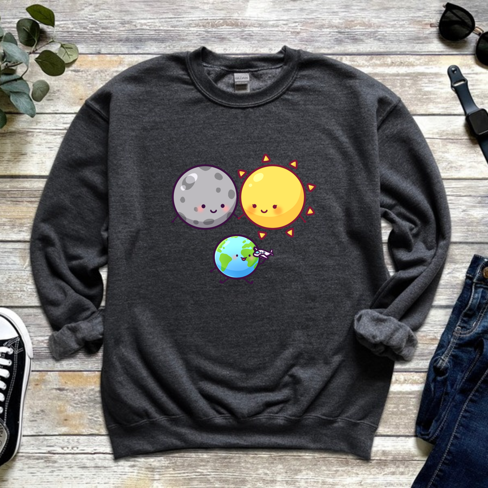 Sun Moon and Earth Family Sweatshirt