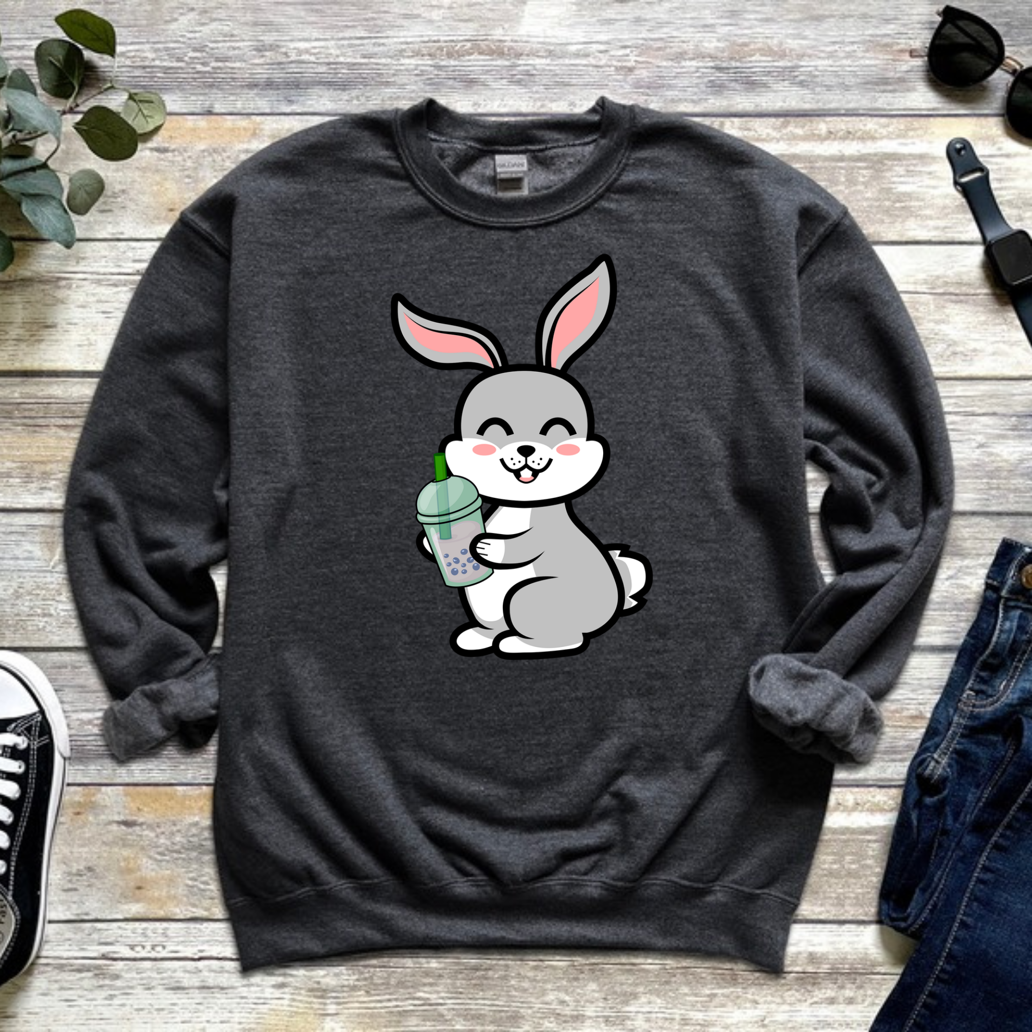 Bunny Rabbit Drinking Boba Sweatshirt
