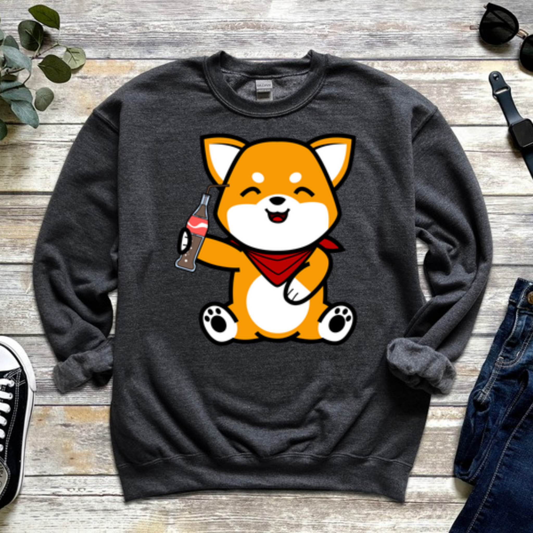 Dog Drinking Cola Sweatshirt