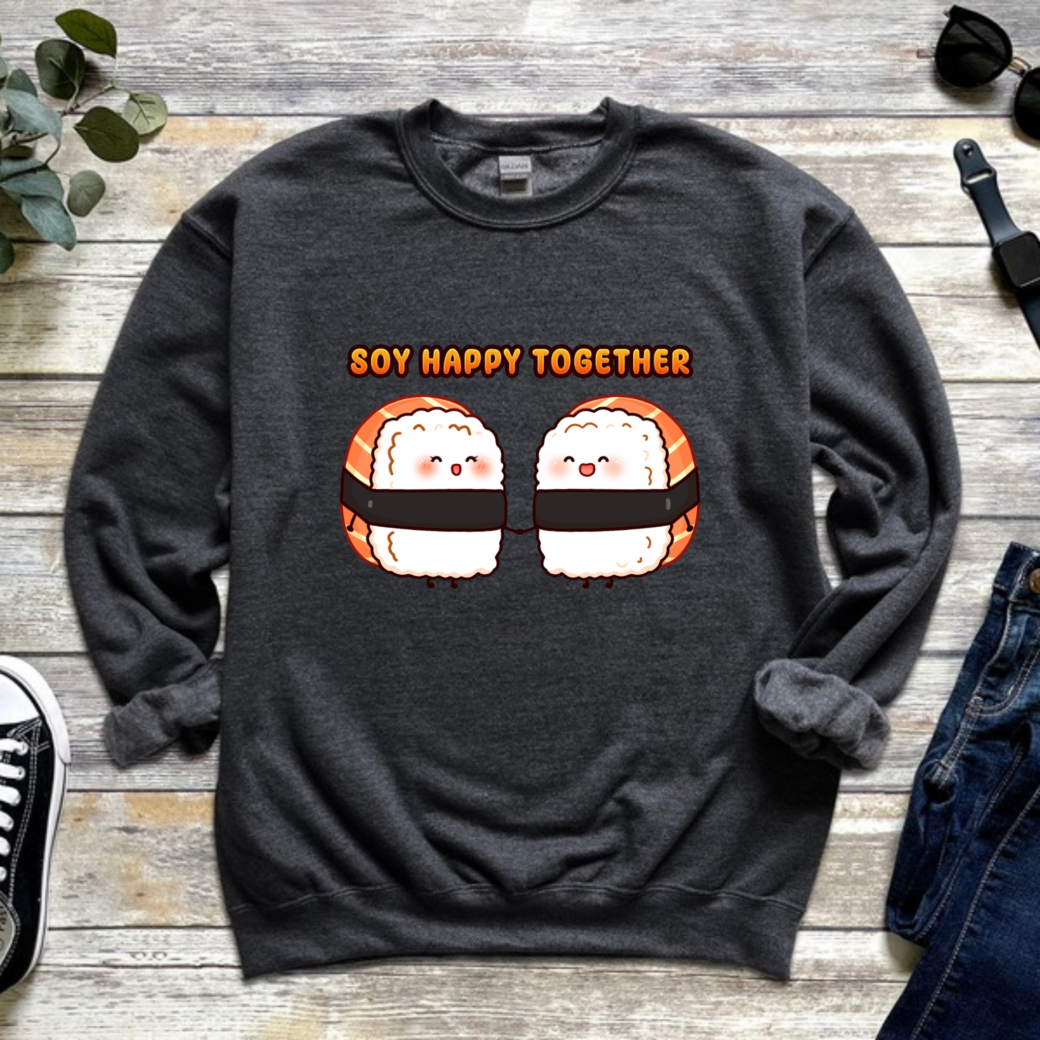 Soy Happy Together Sushi Couple Sweatshirt