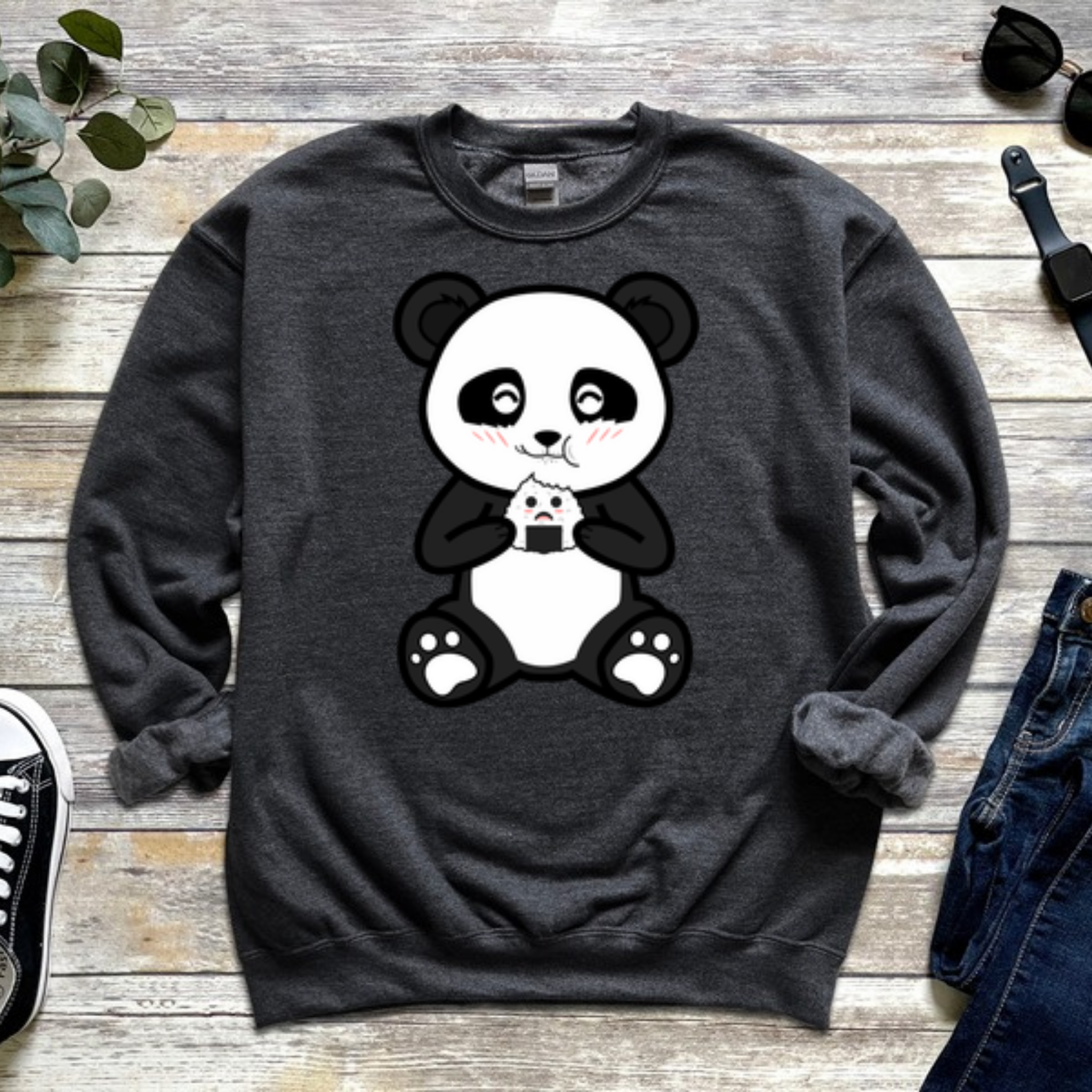 Panda Eating Rice Cake Sweatshirt