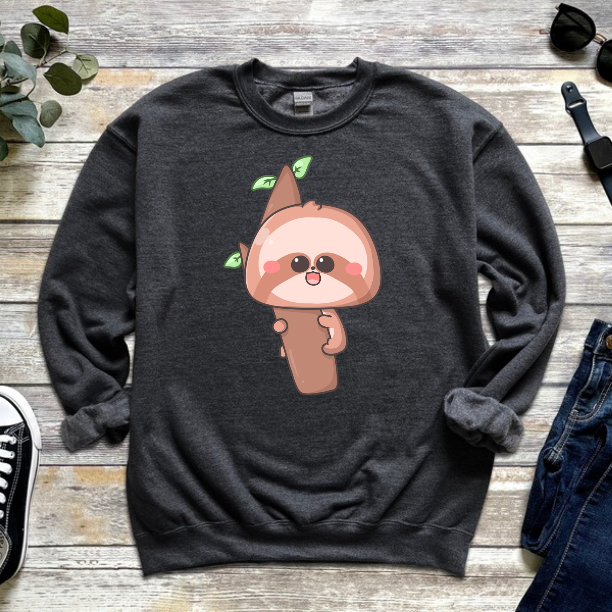 Baby Sloth on a Tree Branch Sweatshirt