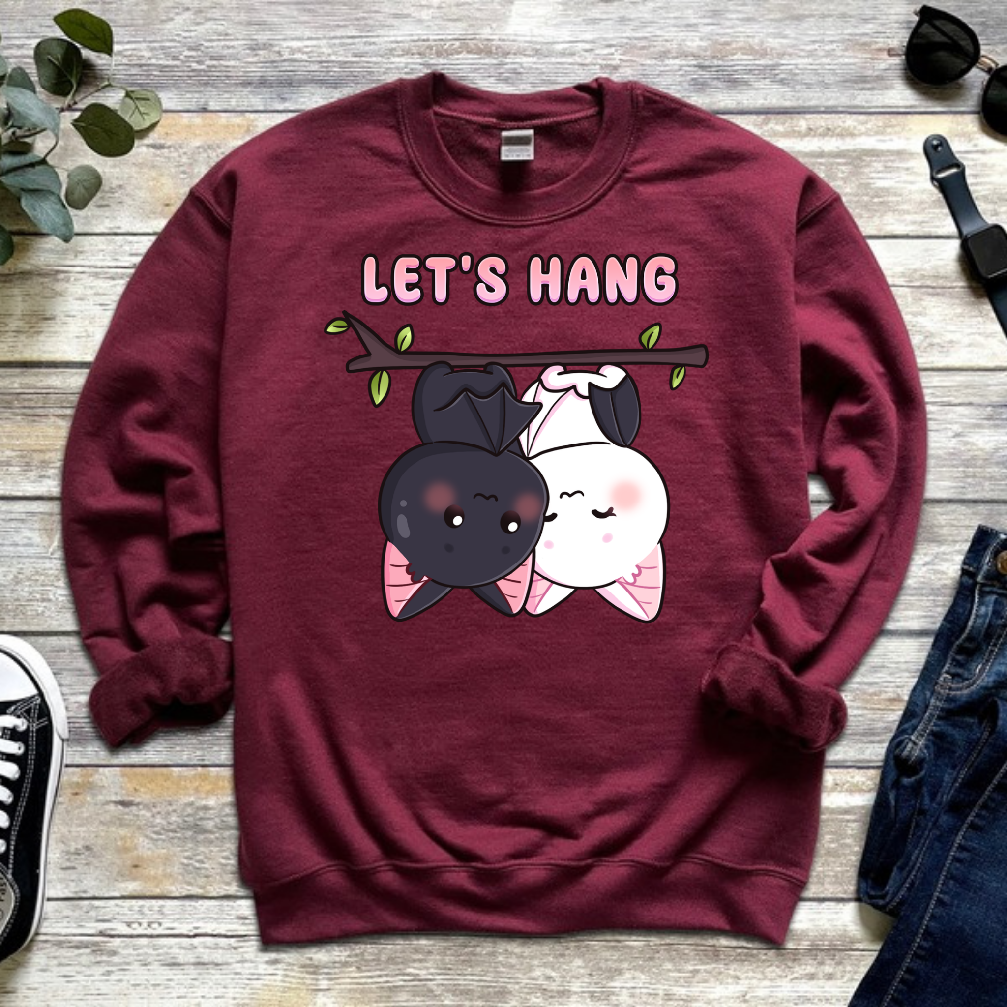 Let's Hang Bat Couple Sweatshirt