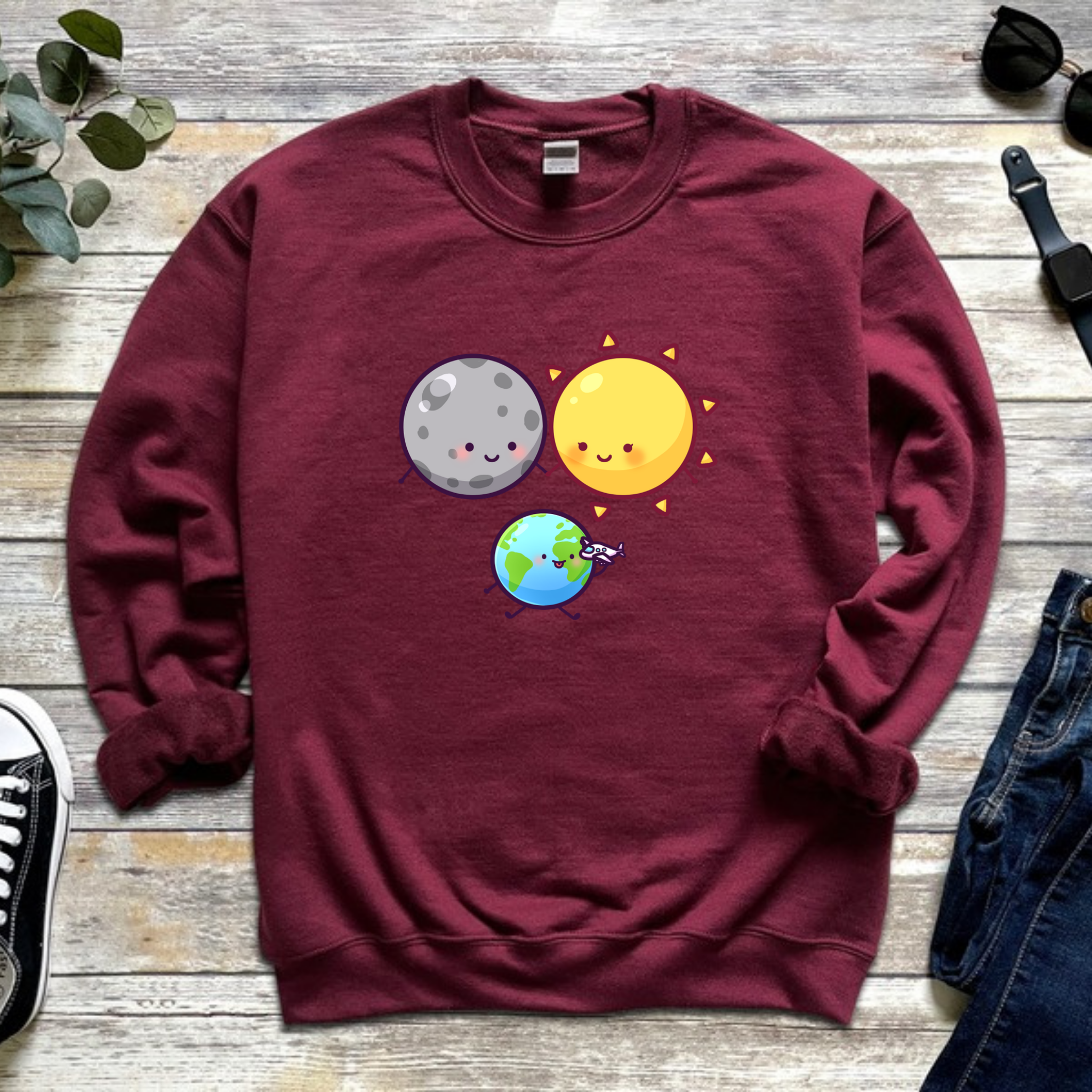 Sun Moon and Earth Family Sweatshirt