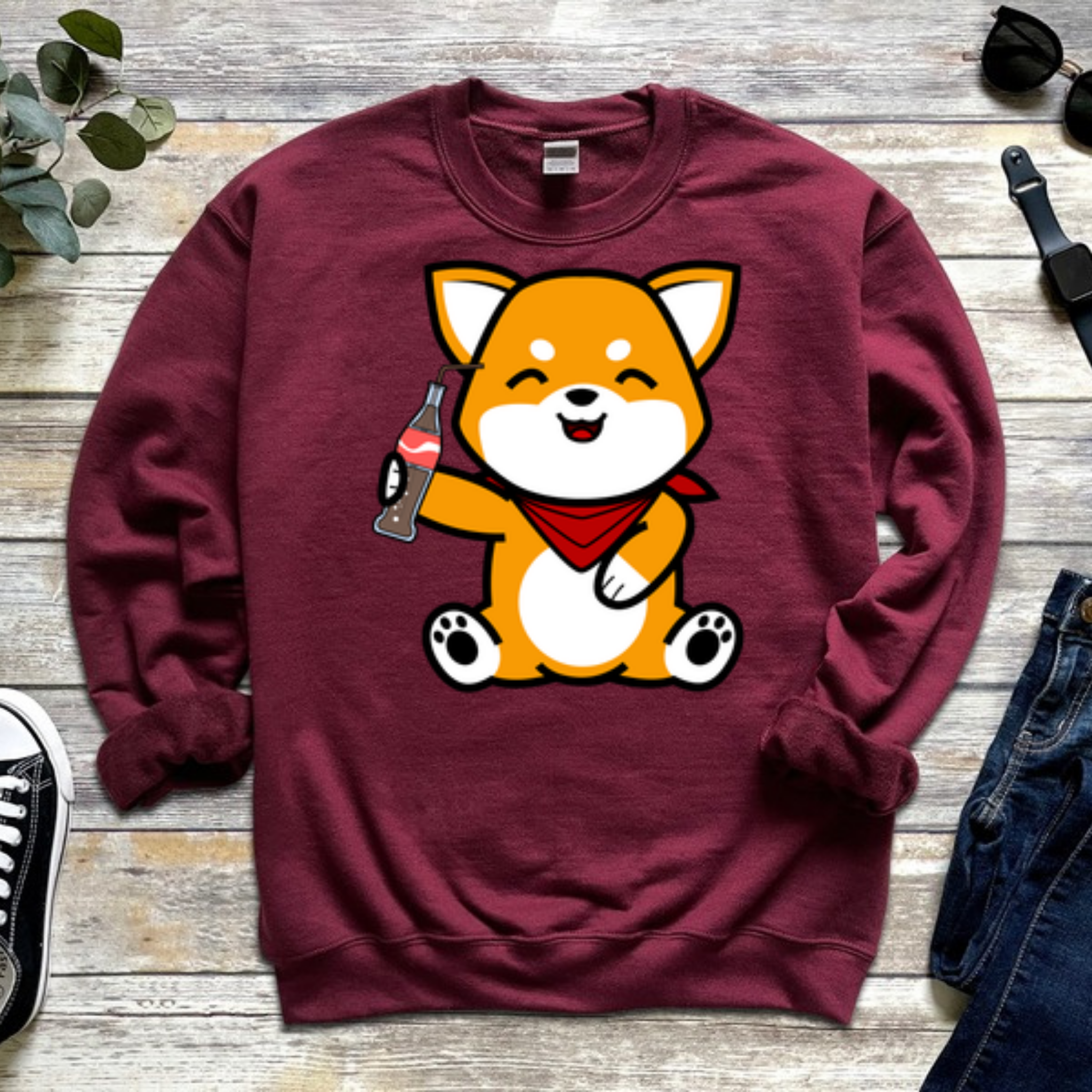 Dog Drinking Cola Sweatshirt
