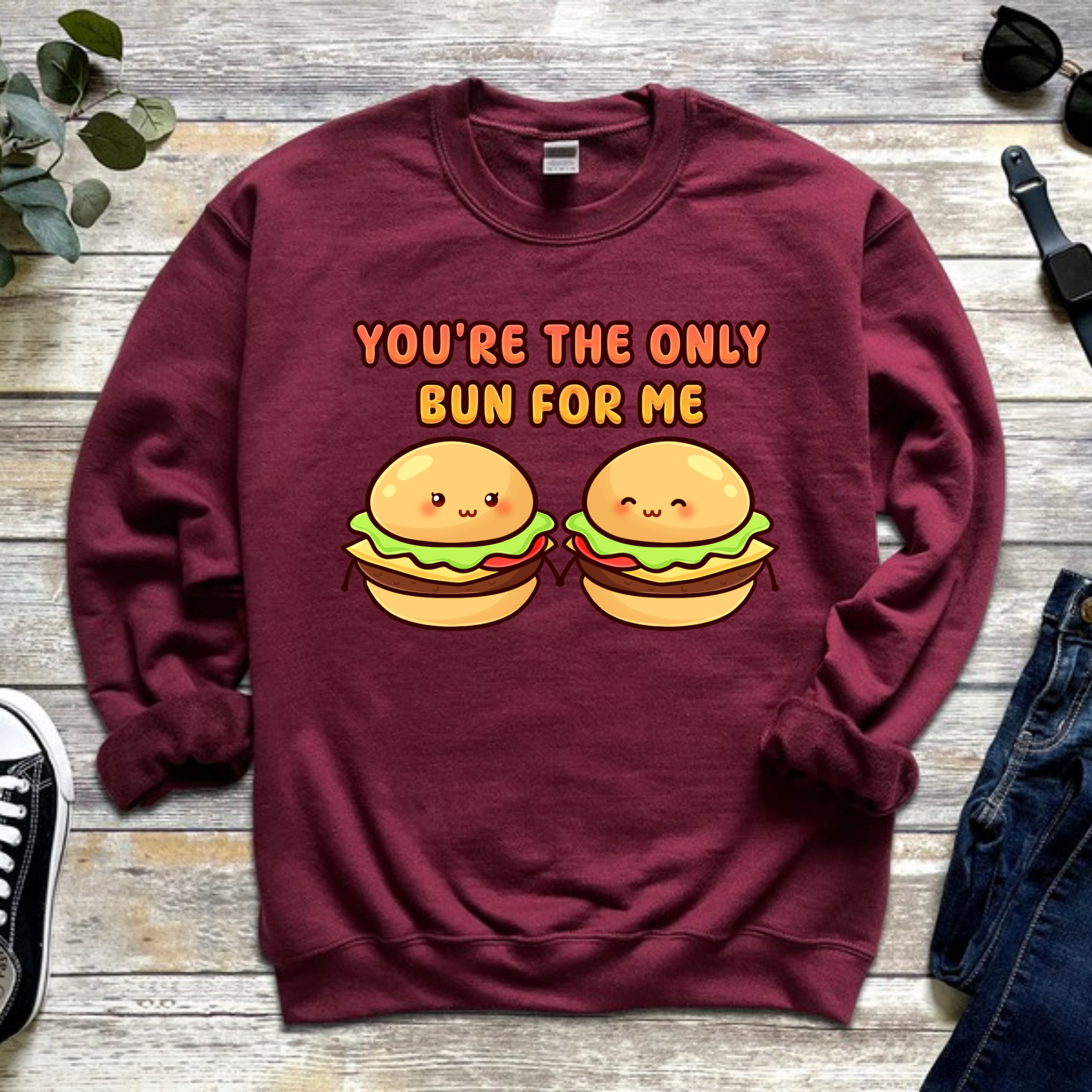 You're the Only Bun for Me Burger Couple Sweatshirt