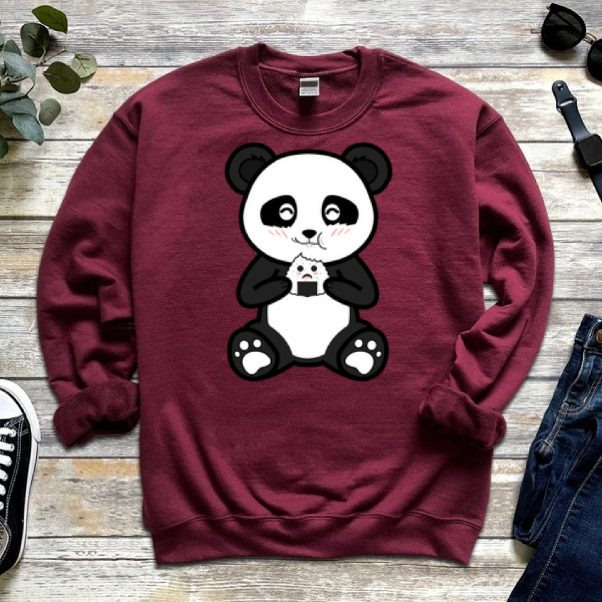 Panda Eating Rice Cake Sweatshirt