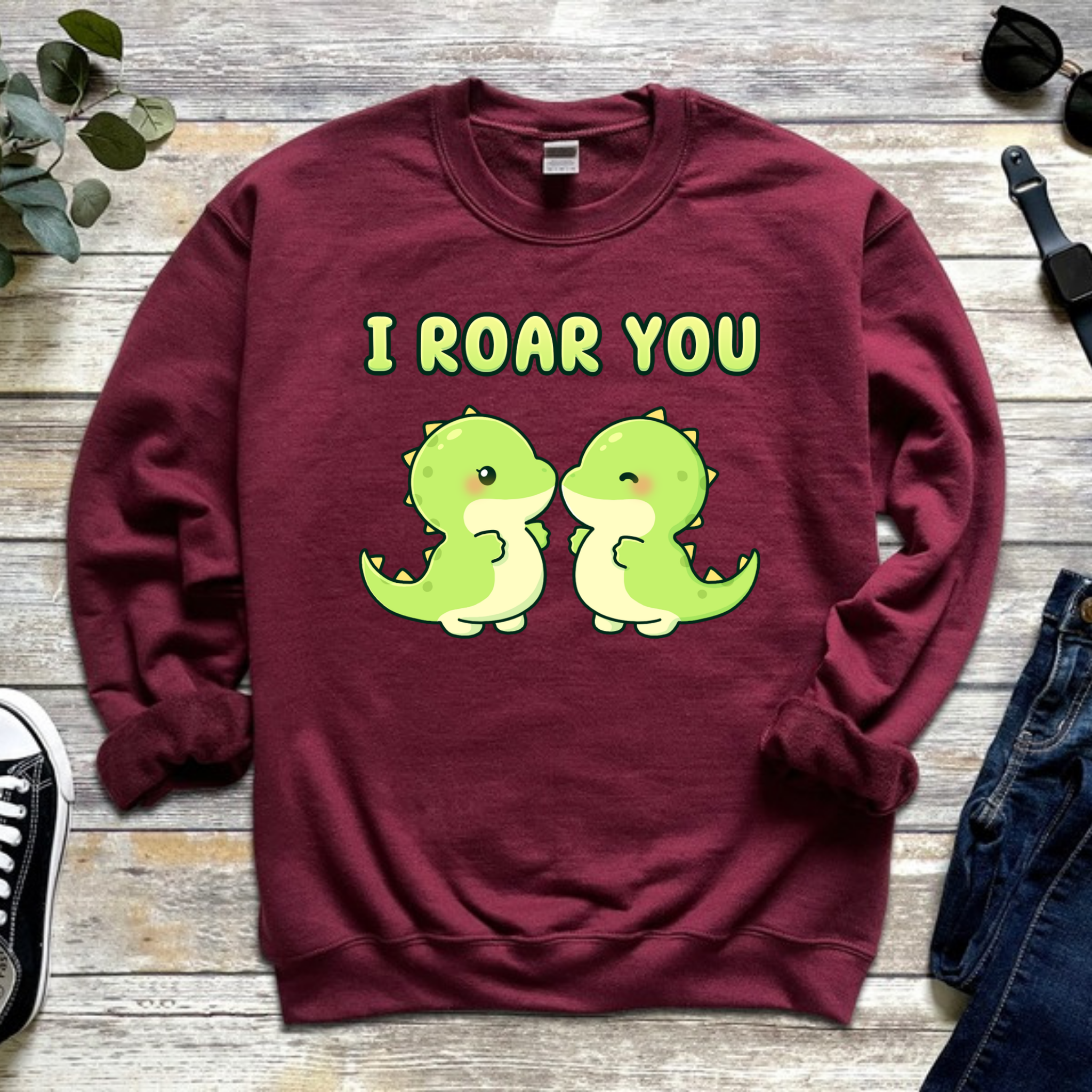 I Roar You Dinosaur Couple Sweatshirt