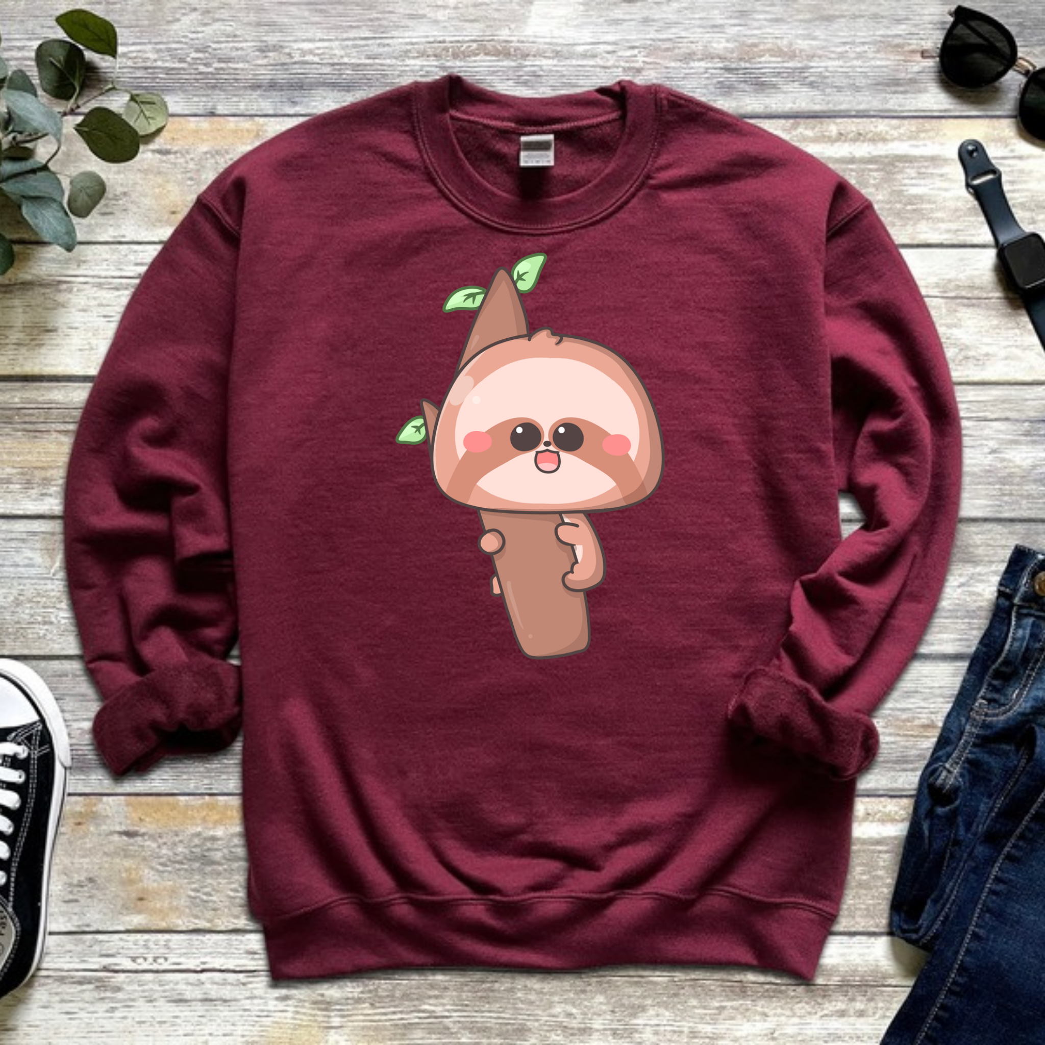 Baby Sloth on a Tree Branch Sweatshirt