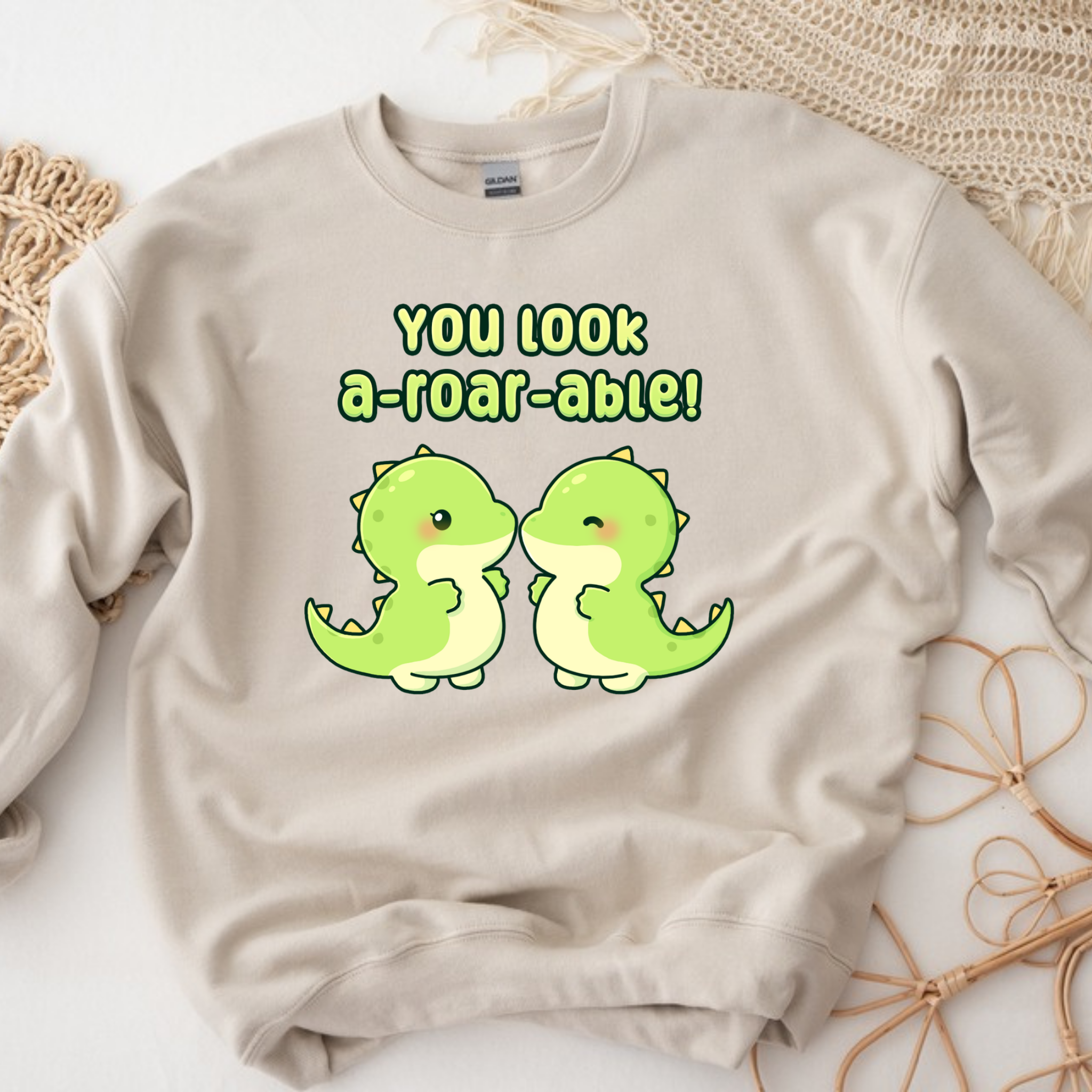 You Look A-Roar-Able! Dinosaur Couple Sweatshirt