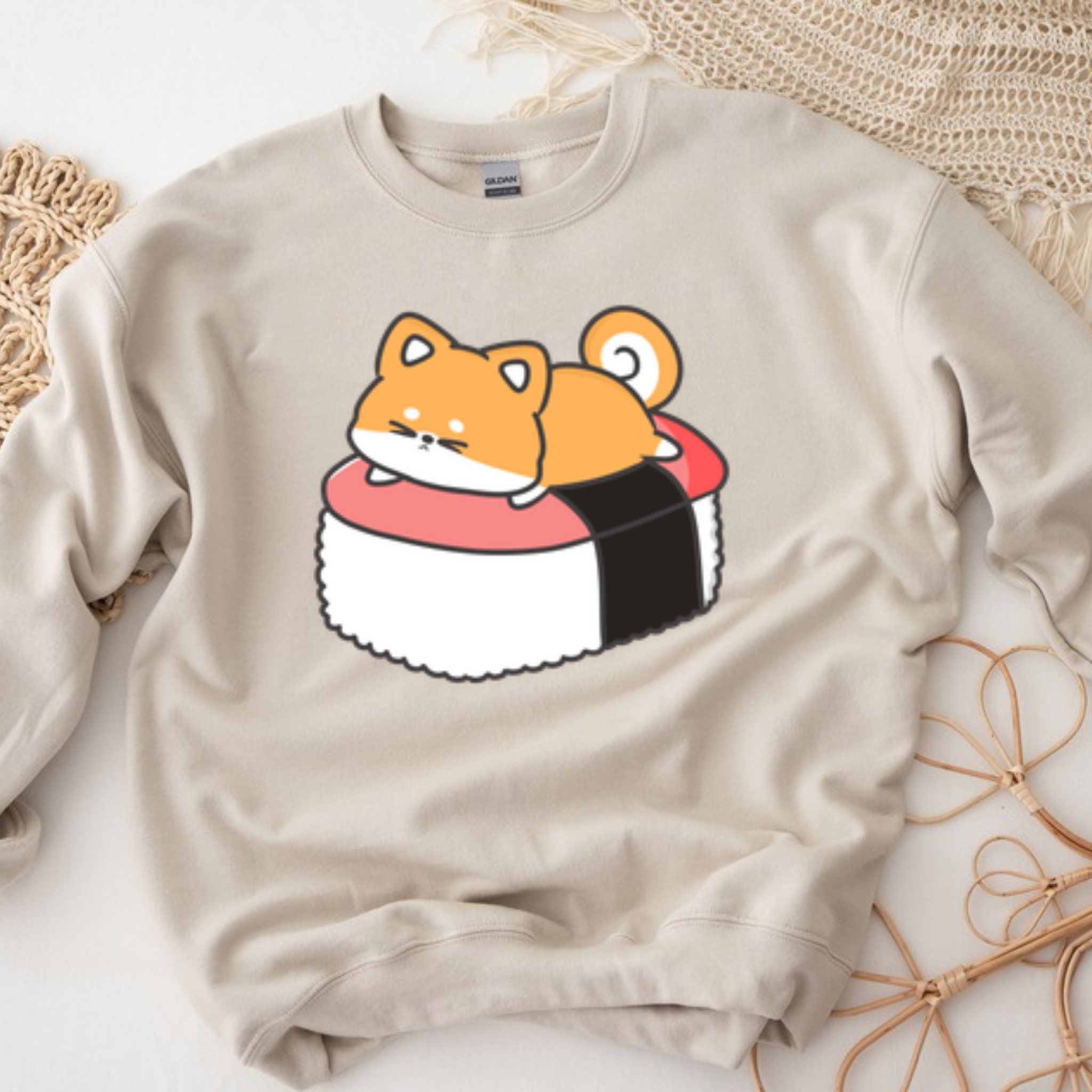 Puppy on Sushi Bed Sweatshirt
