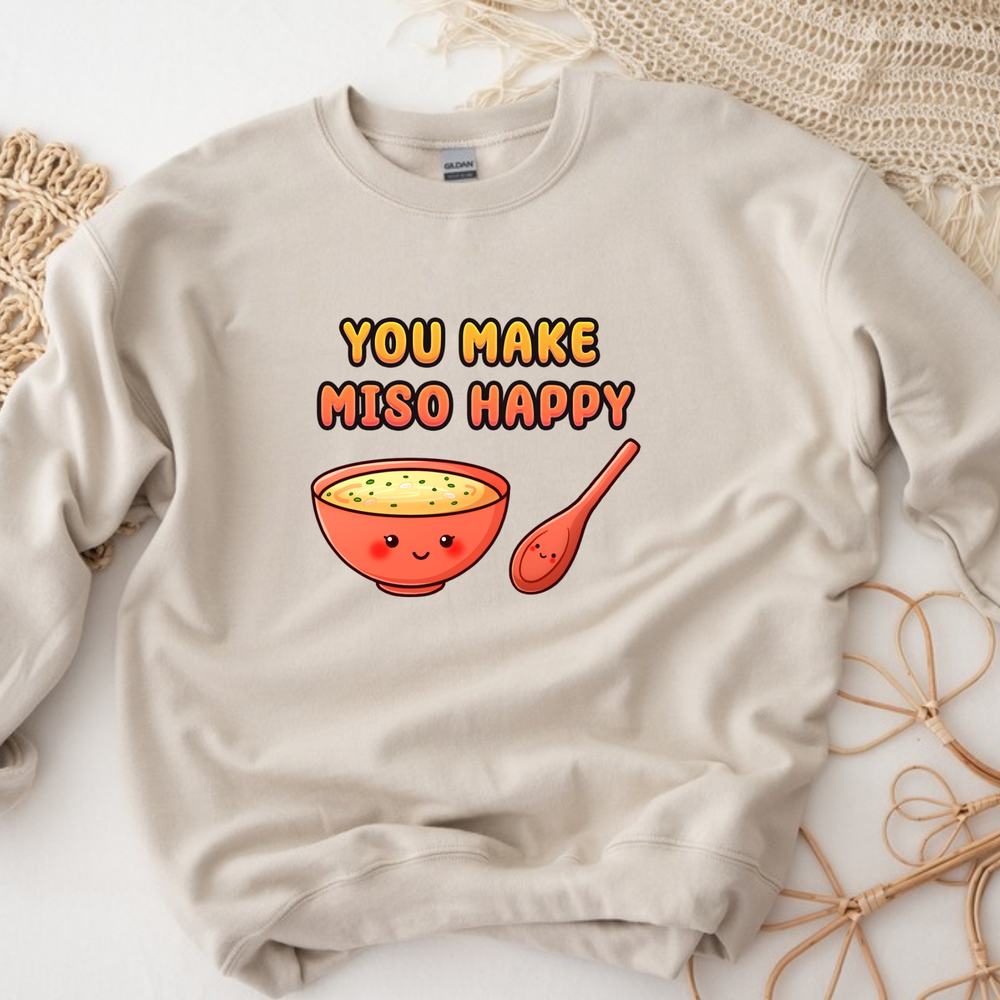 You Make Miso Happy Miso Soup and Spoon Couple Sweatshirt