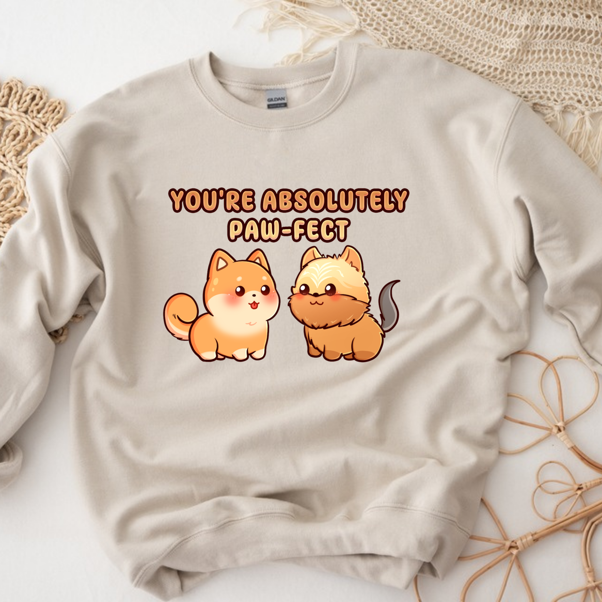 You're Absolutely Paw-fect Dog Couple - Shiba Inu & Yorkshire Terrier Sweatshirt