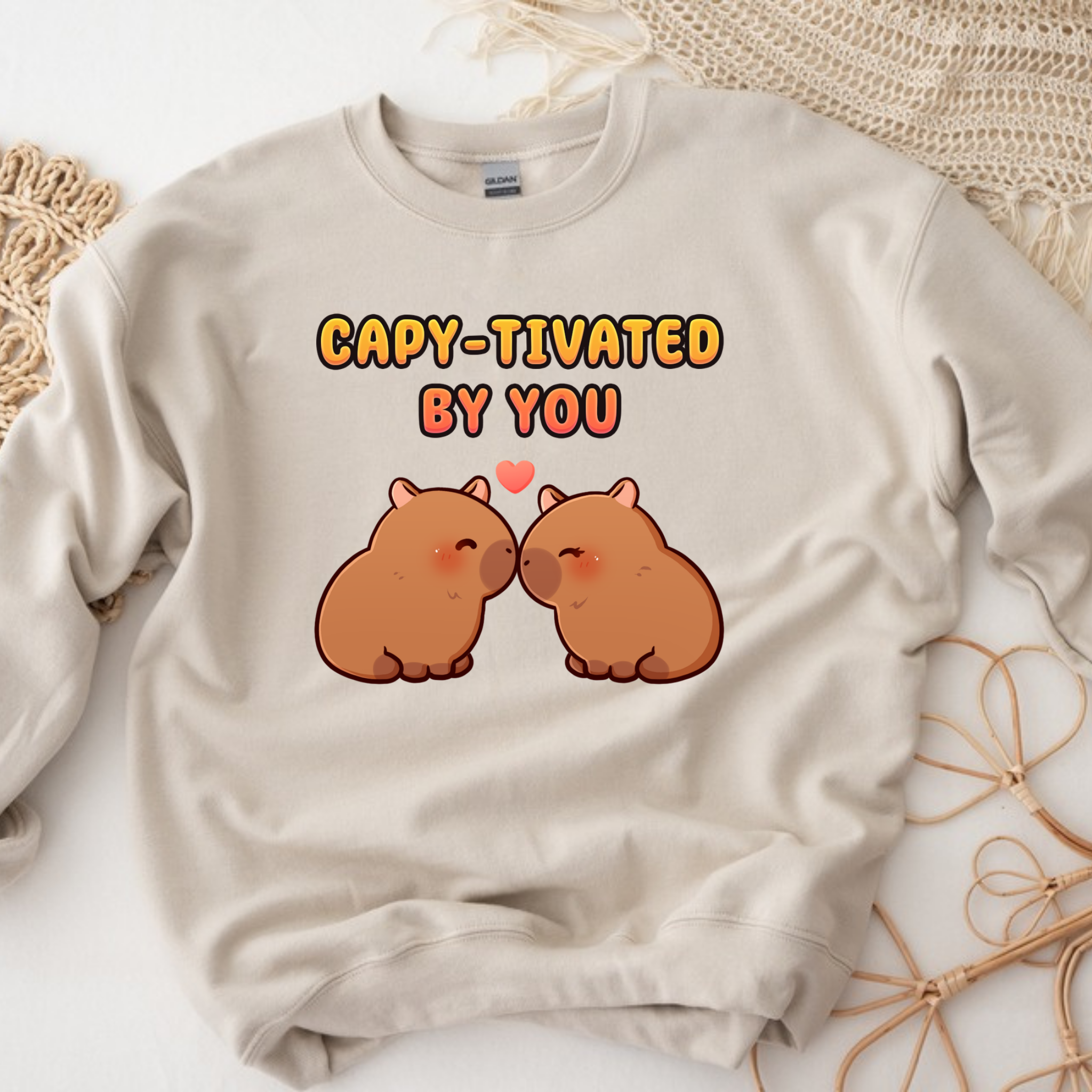 Capy-tivated by You Capybara Couple Sweatshirt