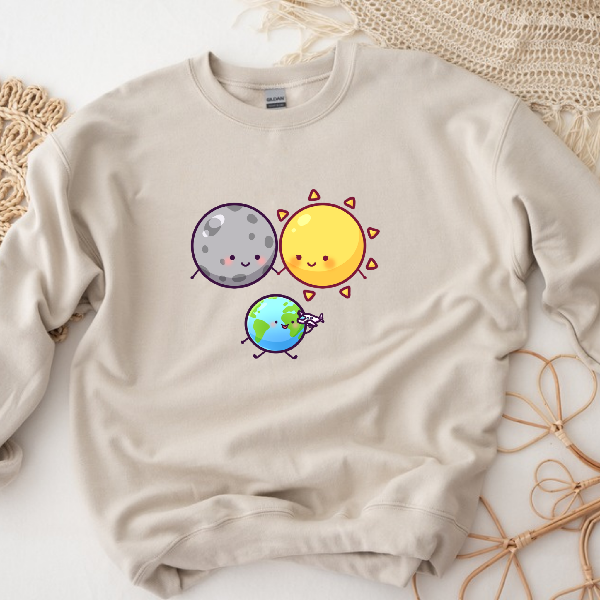 Sun Moon and Earth Family Sweatshirt