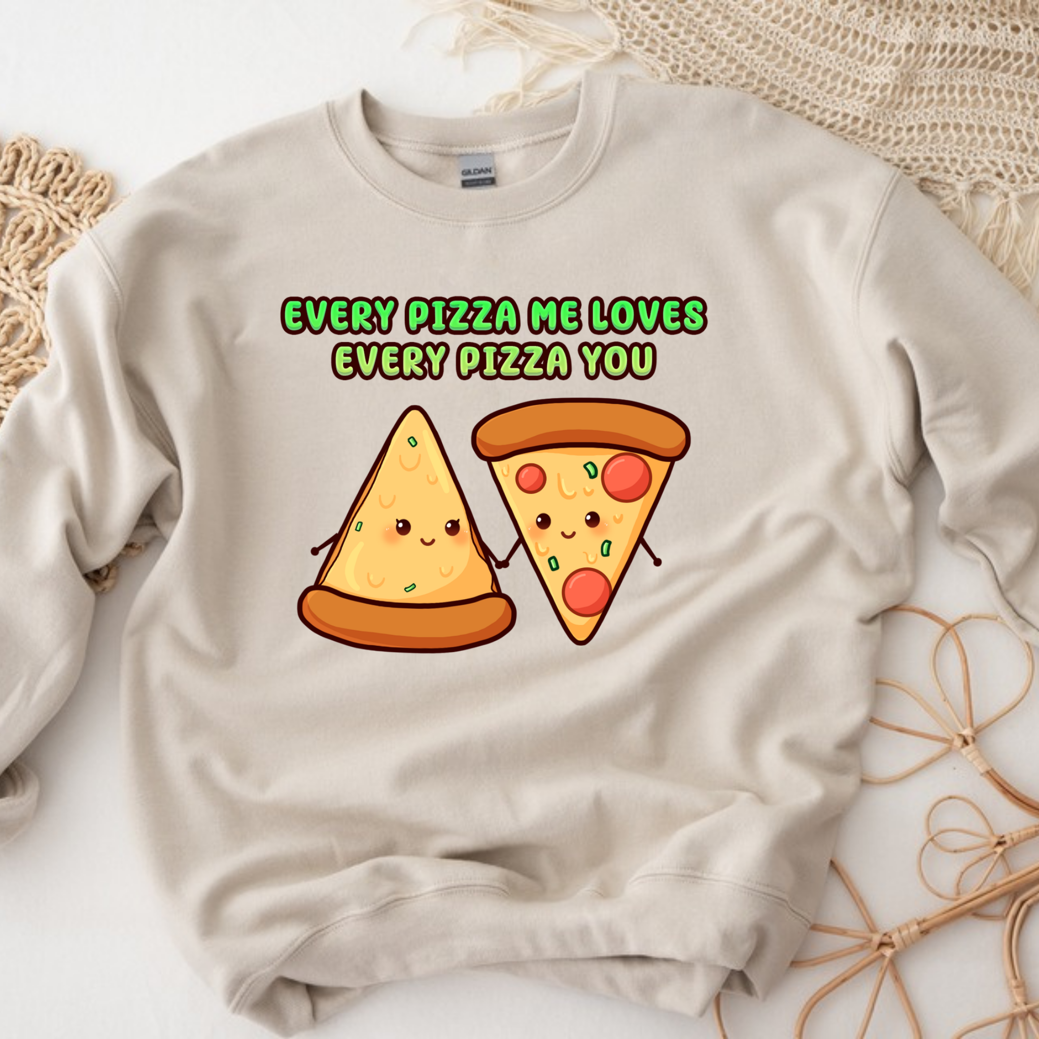 Every Pizza Me Loves Every Pizza You Pizza Couple Sweatshirt