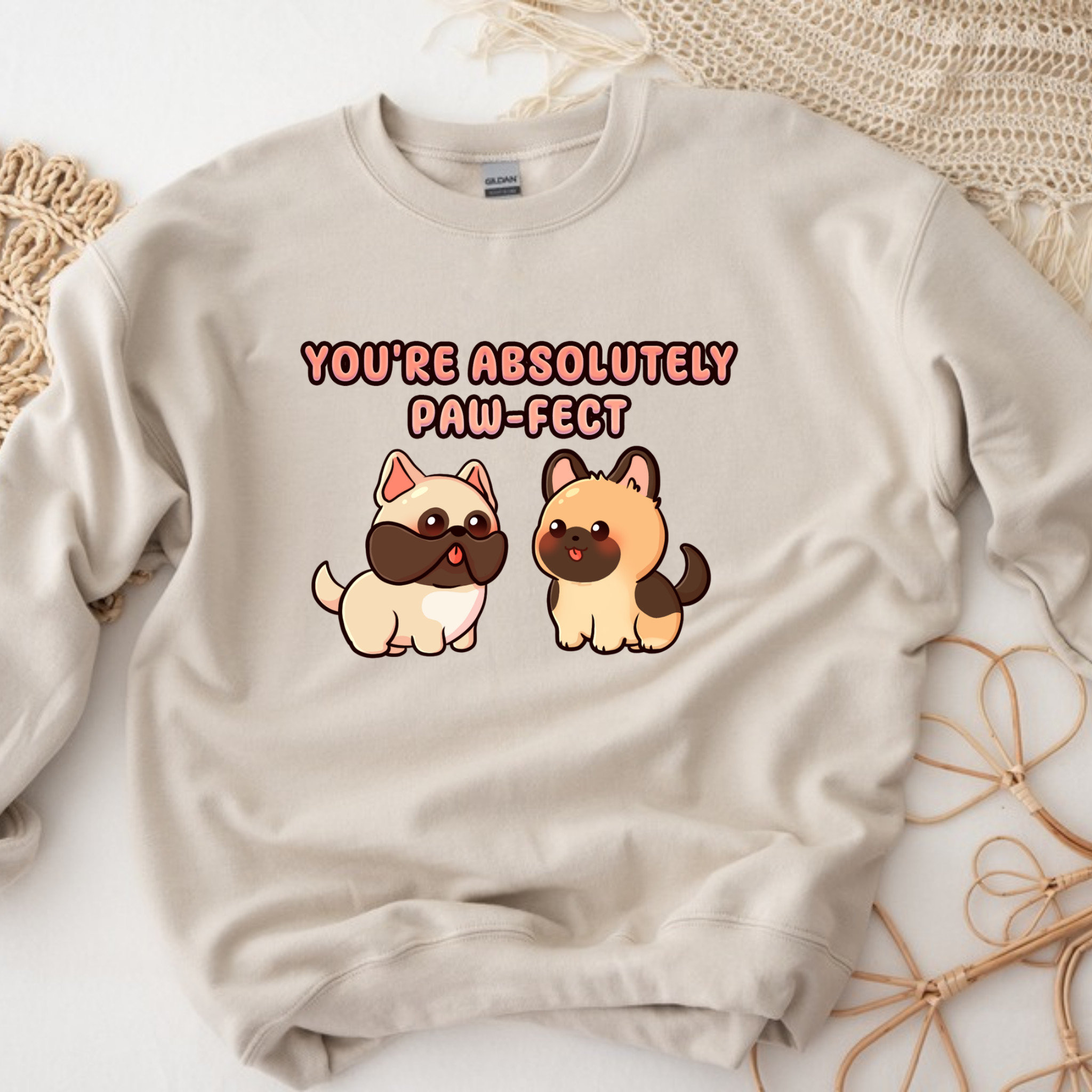 You're Absolutely Paw-fect Dog Couple - French Bulldog & German Shephard Sweatshirt