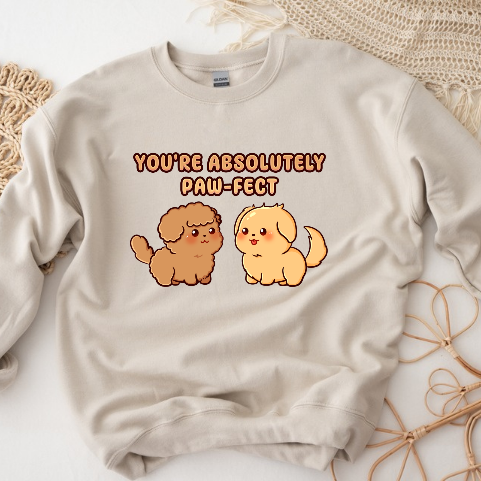 You're Absolutely Paw-Fect Dog Couple - Poodle & Golden Retriever Sweatshirt