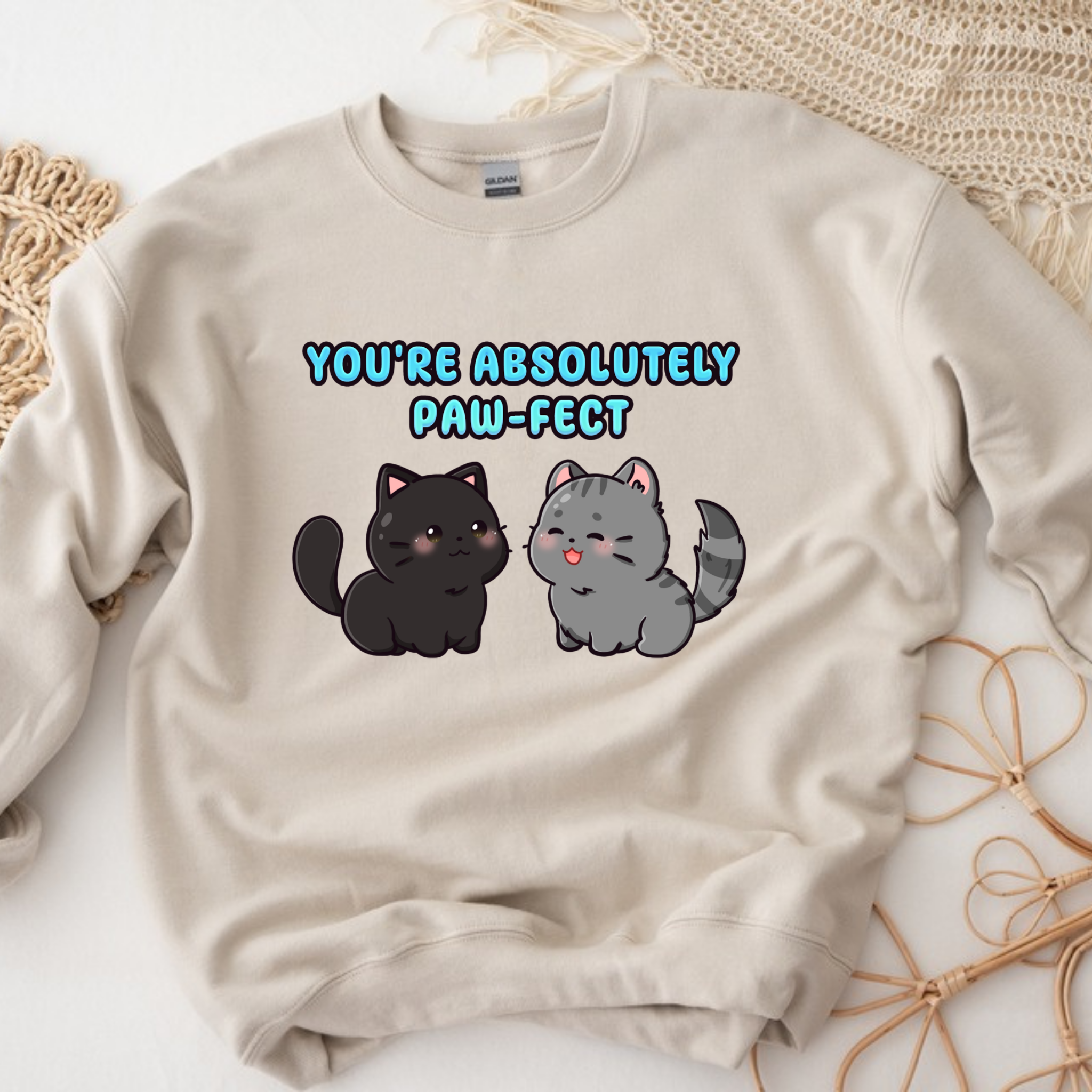 You're Absolutely Paw-Fect Cat Couple Sweatshirt