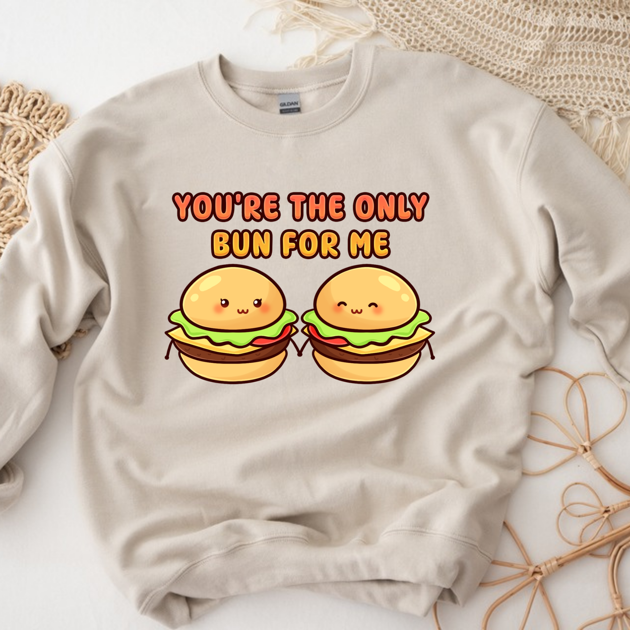 You're the Only Bun for Me Burger Couple Sweatshirt