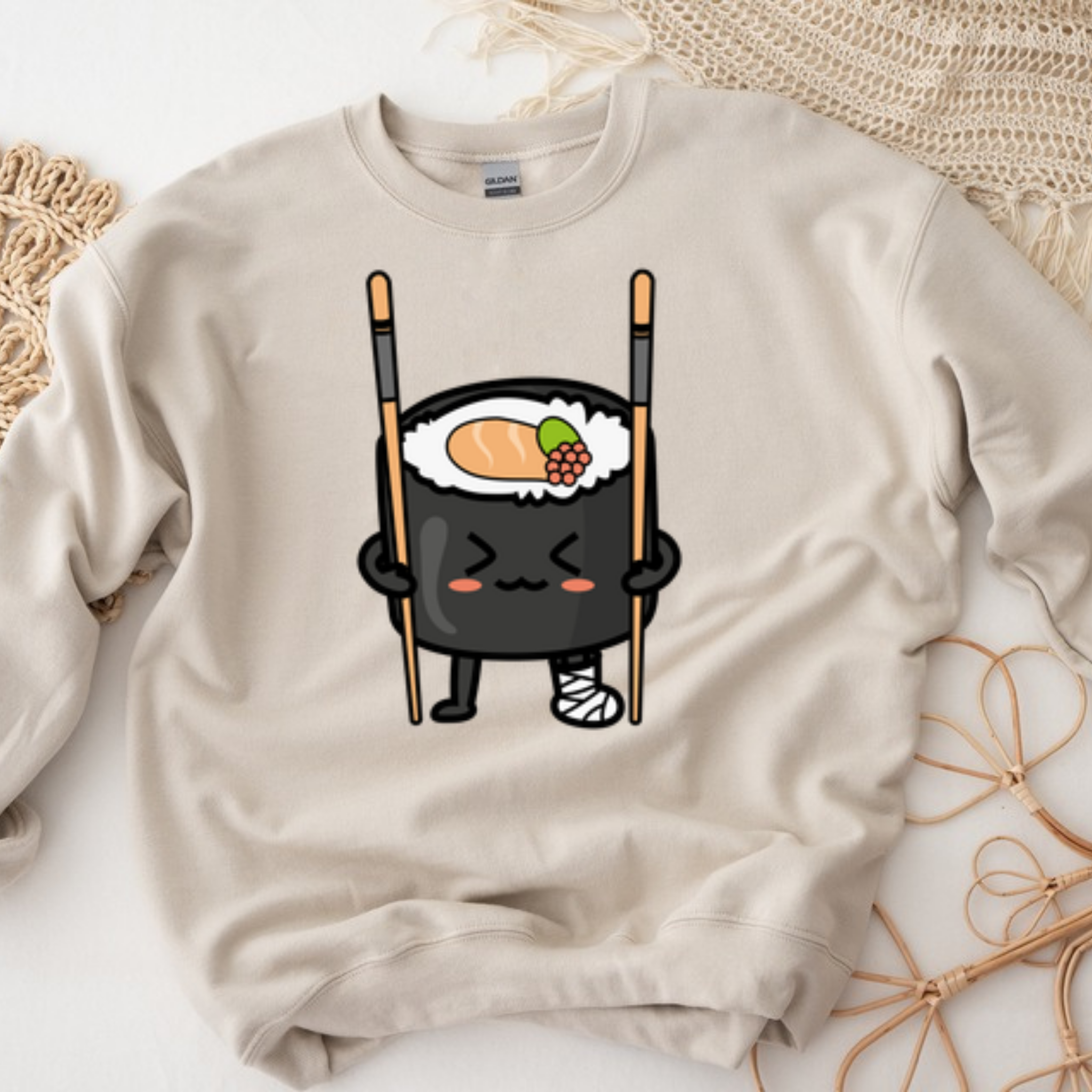 Sushi on Chopstick Crutches Sweatshirt