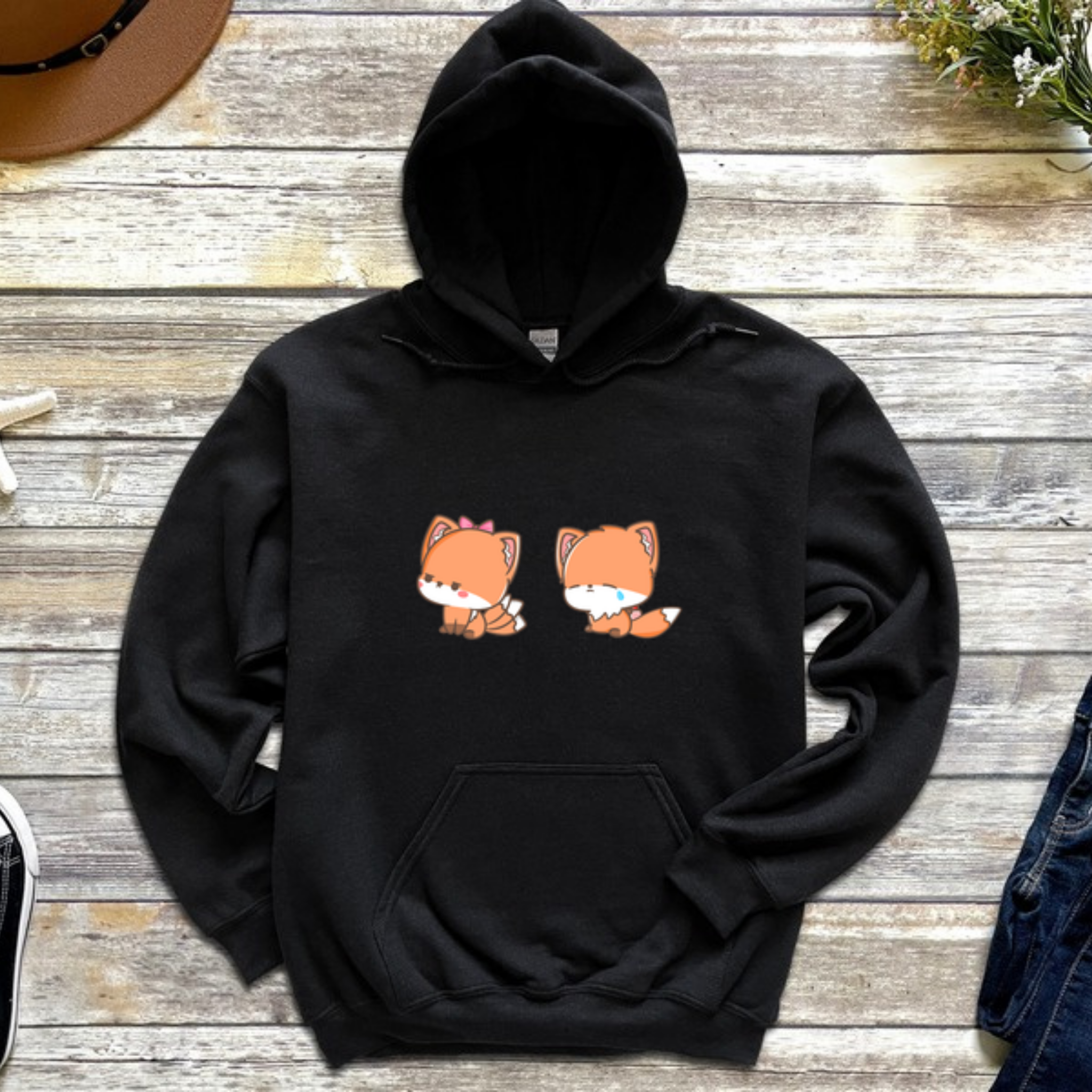 Upset Fox Couple Hoodie