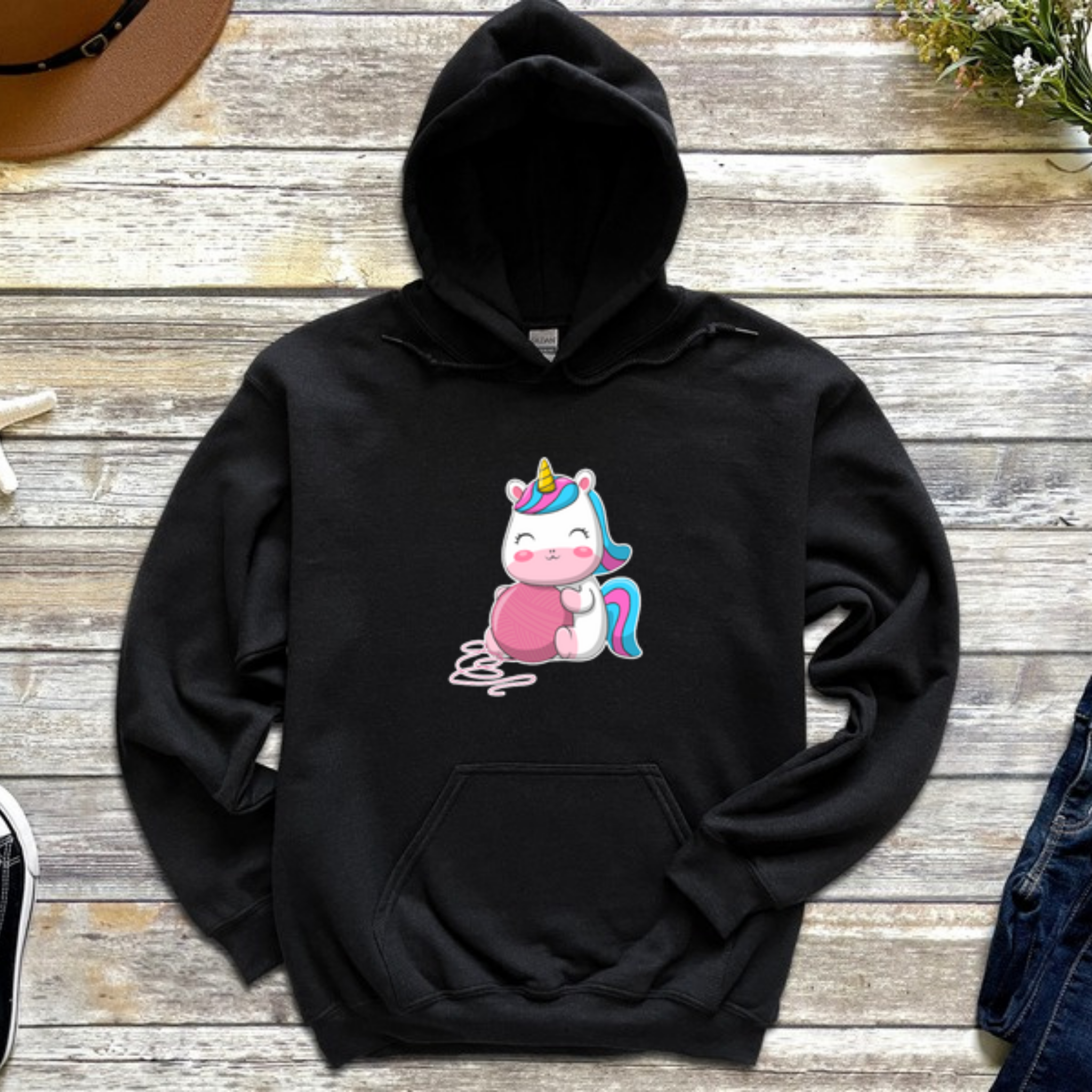 Rainbow Baby Unicorn with Yarn Hoodie