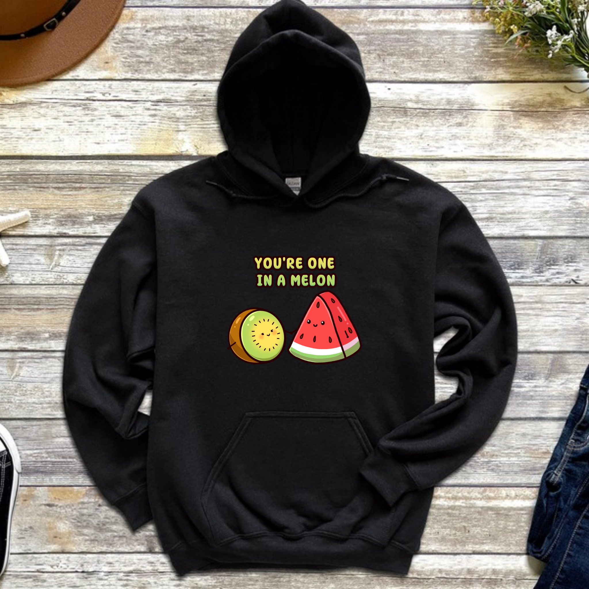 You're One in a Melon Kiwi and Watermelon Couple Hoodie