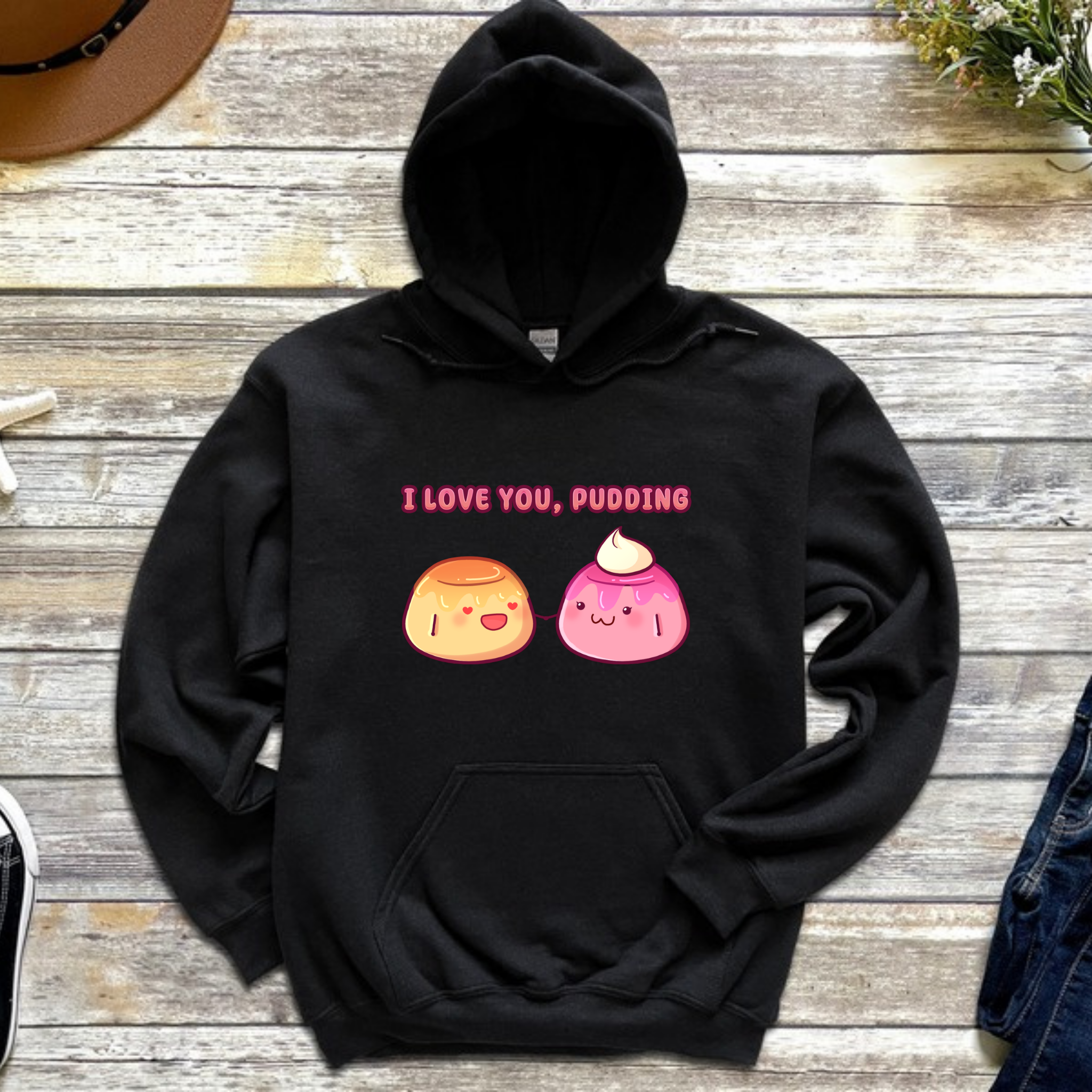 I Love You, Pudding Flan and Pudding Couple Hoodie