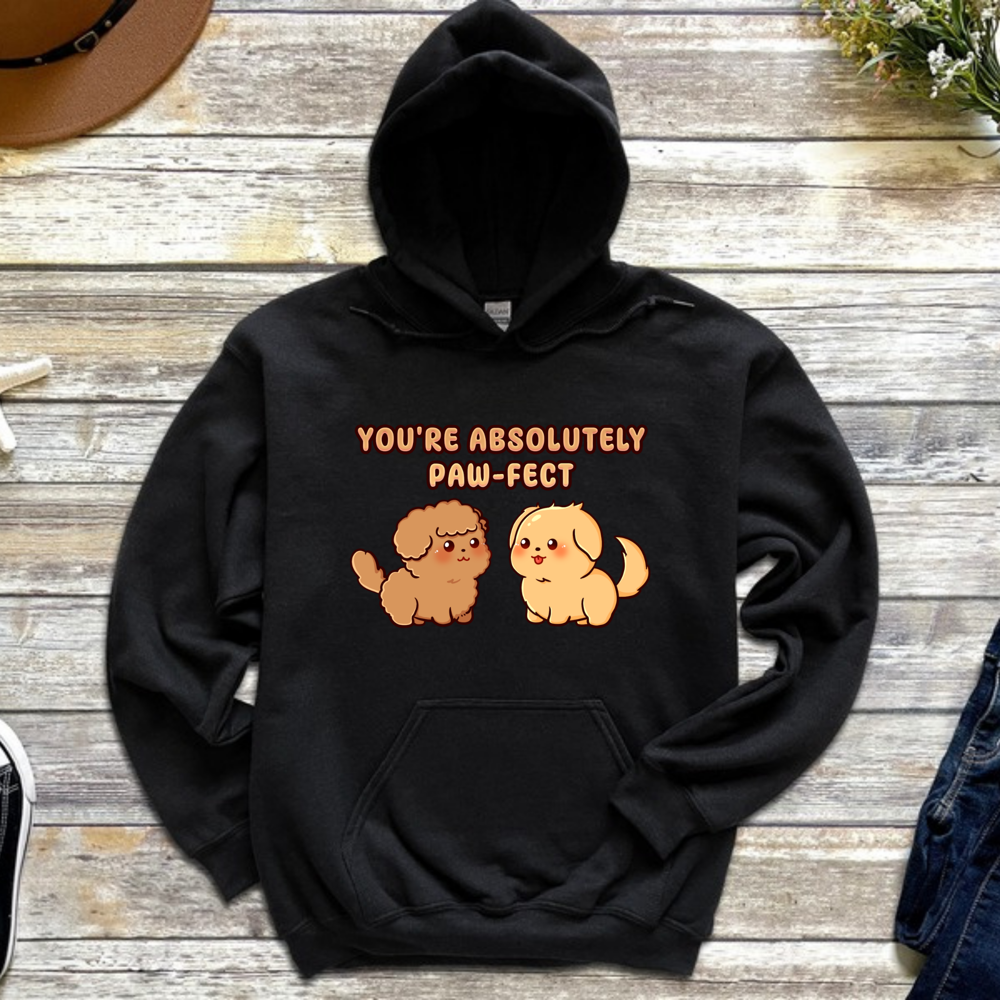 You're Absolutely Paw-Fect Dog Couple - Poodle & Golden Retriever Hoodie