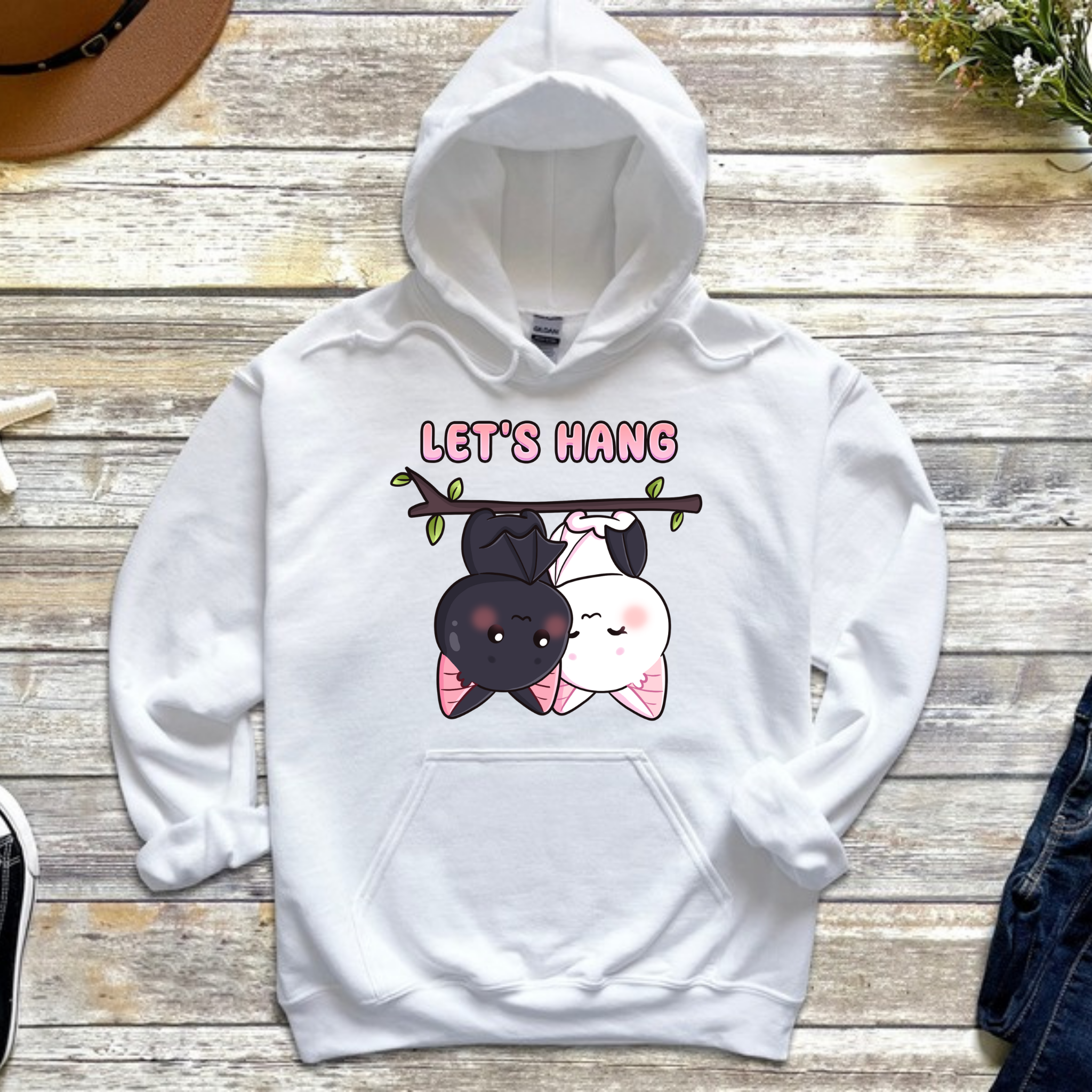 Let's Hang Bat Couple Hoodie