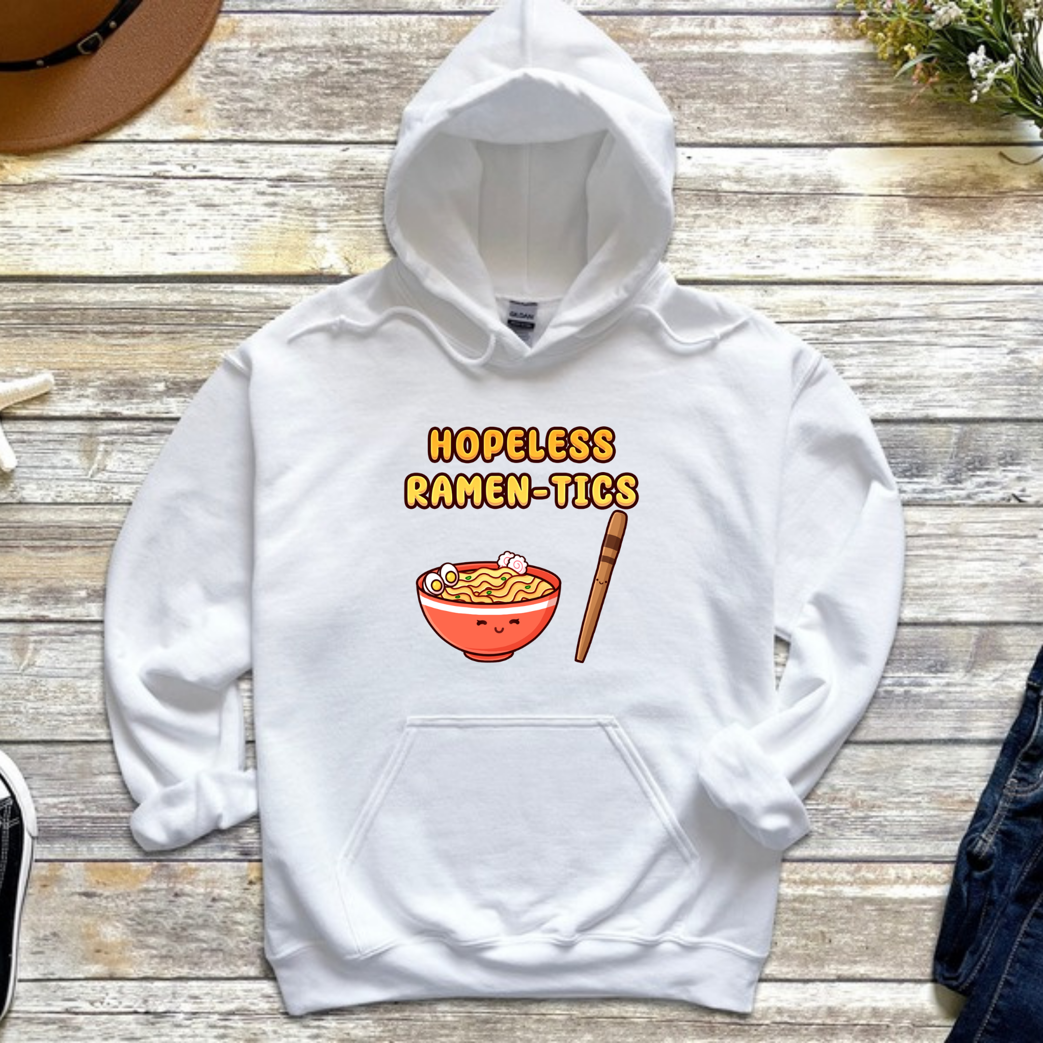 Hopeless Ramen-tics Ramen and Chopstick Couple Hoodie