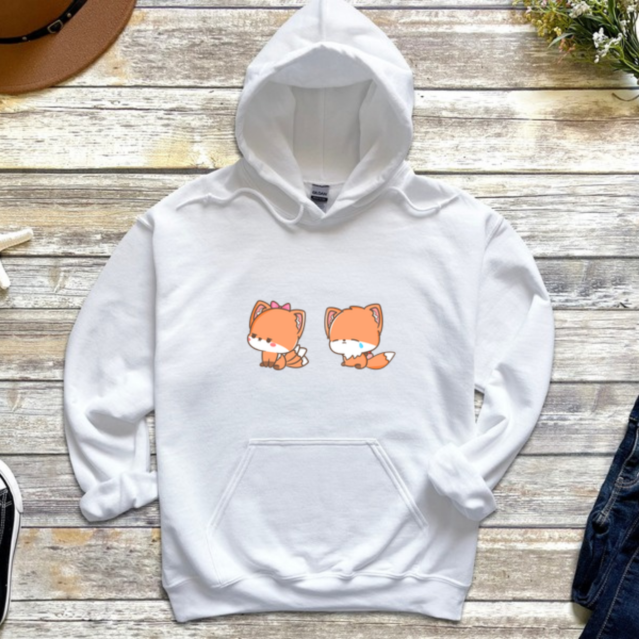 Upset Fox Couple Hoodie