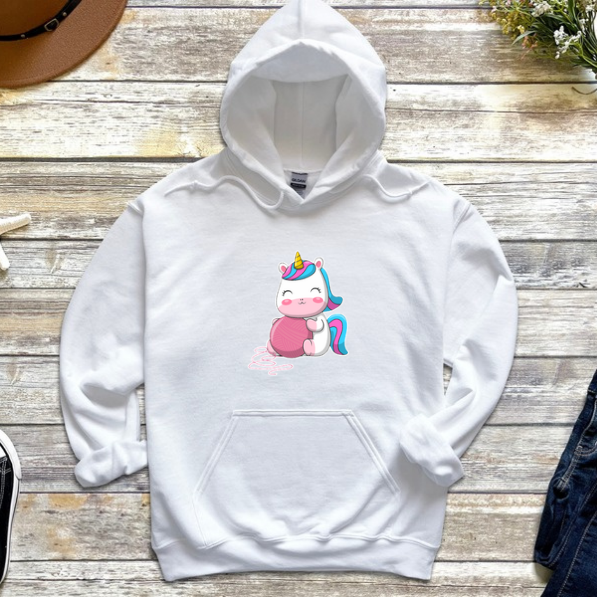 Rainbow Baby Unicorn with Yarn Hoodie