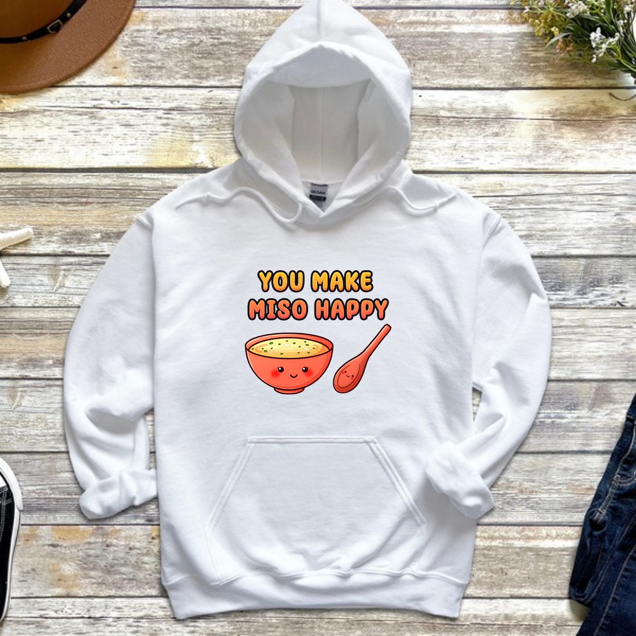 You Make Miso Happy Miso Soup and Spoon Couple Hoodie