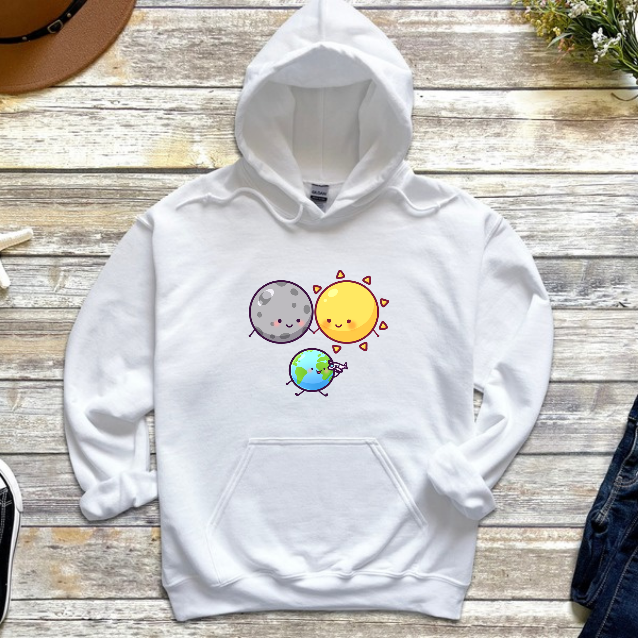 Sun Moon and Earth Family Hoodie