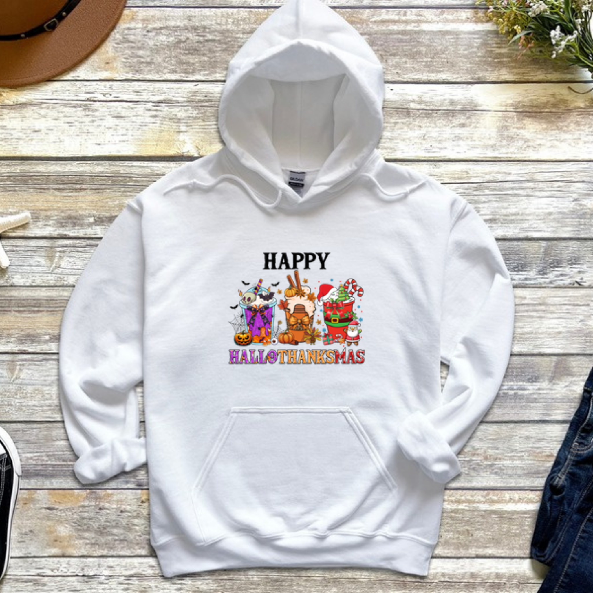 Happy HalloThanksMas Hoodie