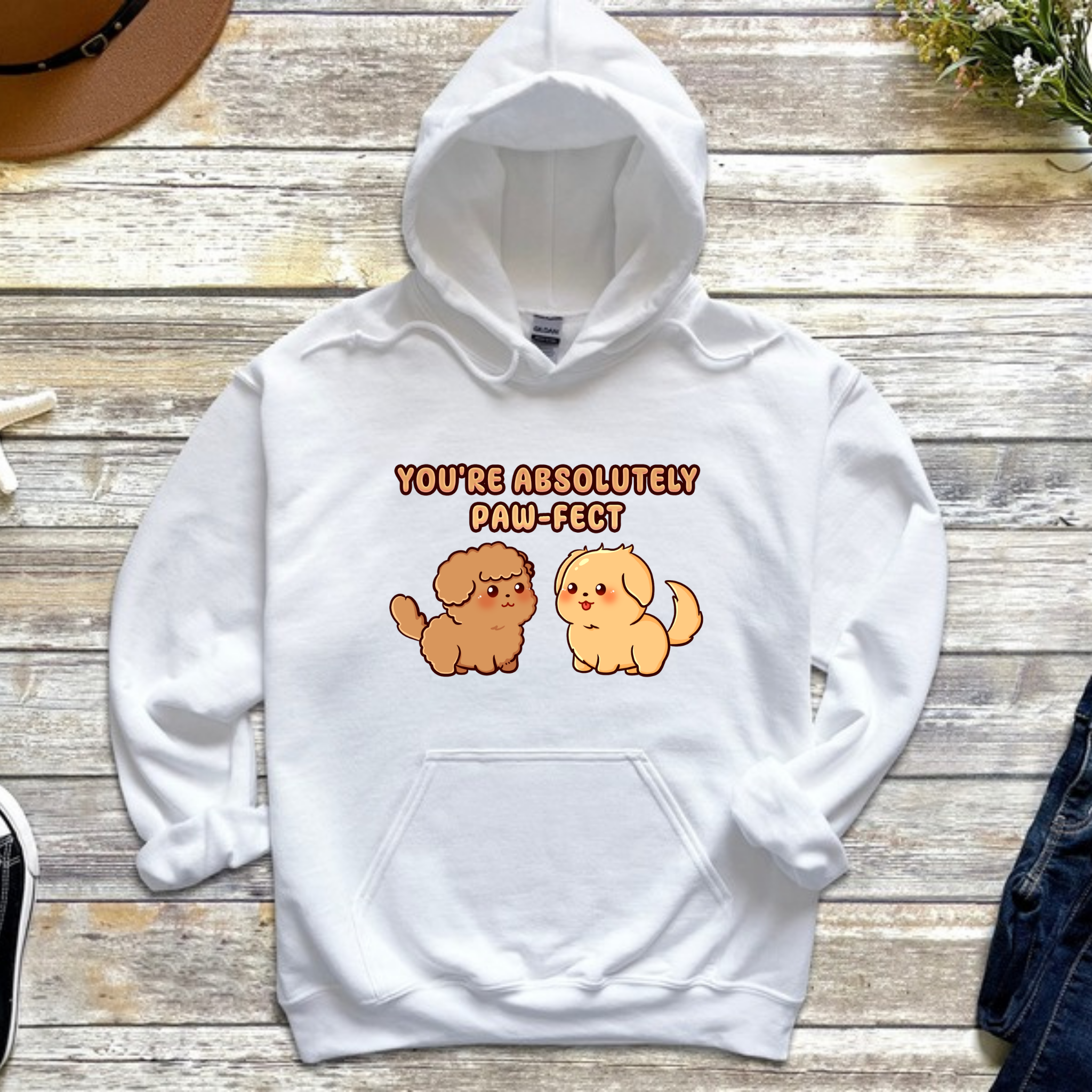 You're Absolutely Paw-Fect Dog Couple - Poodle & Golden Retriever Hoodie