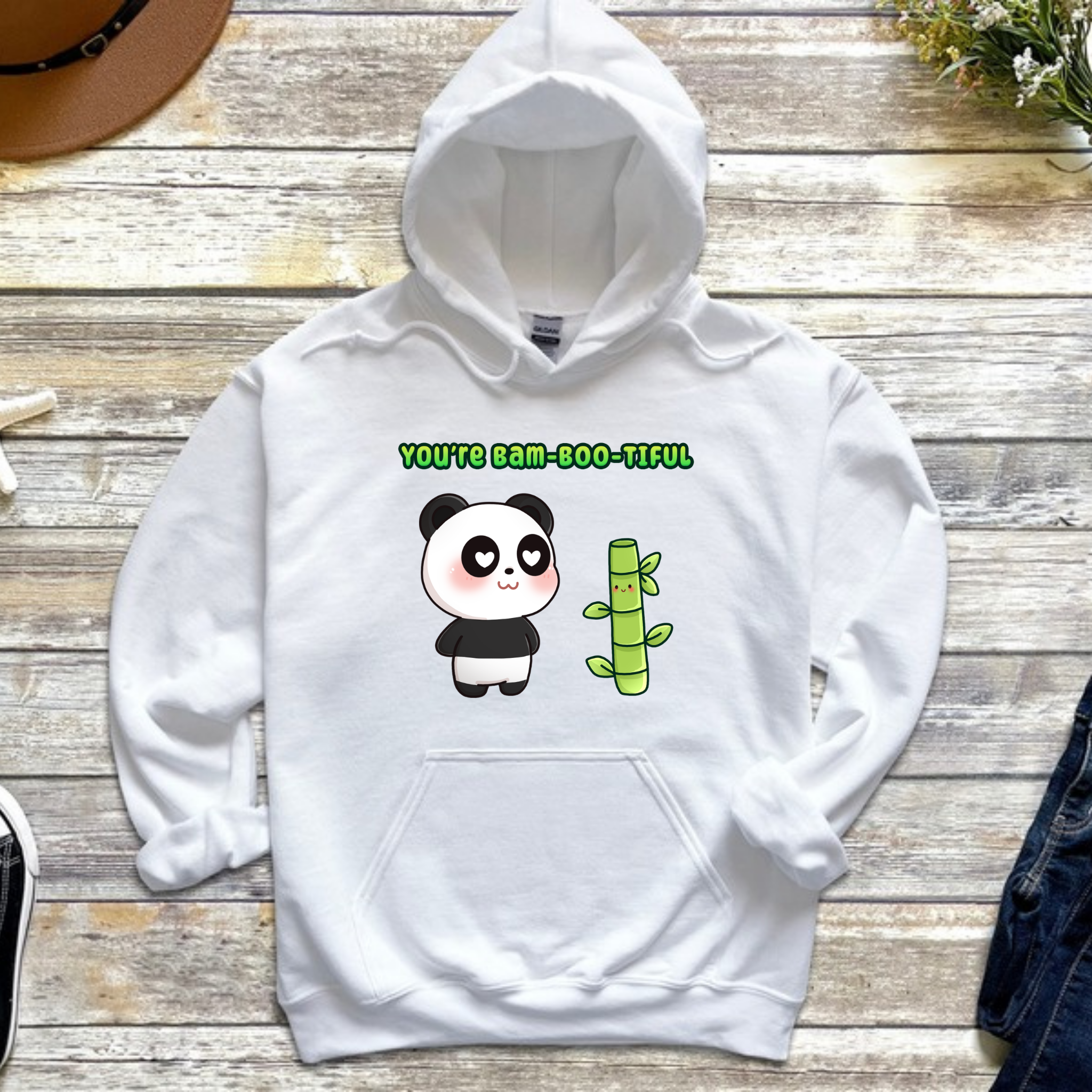 You're Bam-Boo-Tiful Panda and Bamboo Couple Hoodie